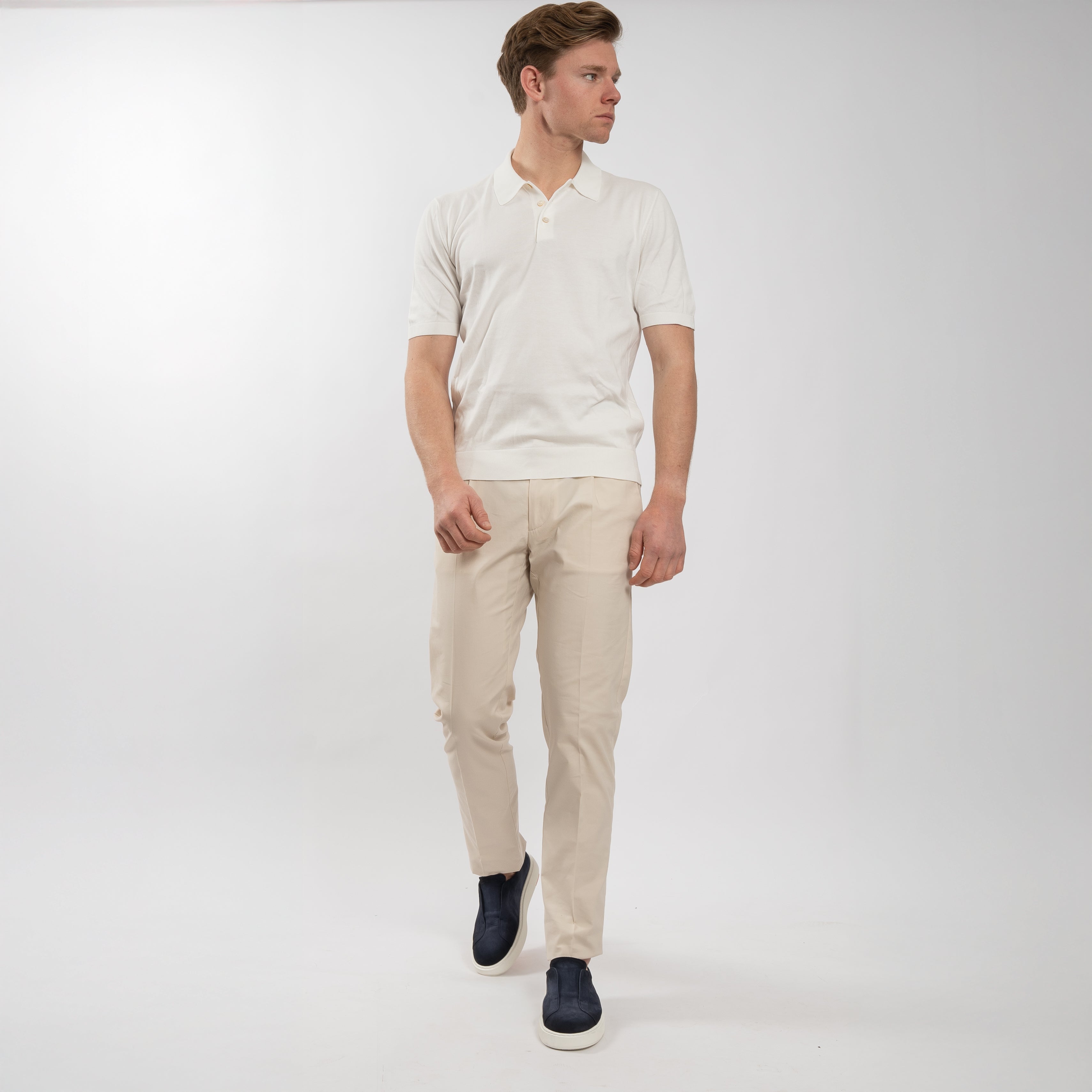 Gran Sasso Polo Wit | Suvin Cotton