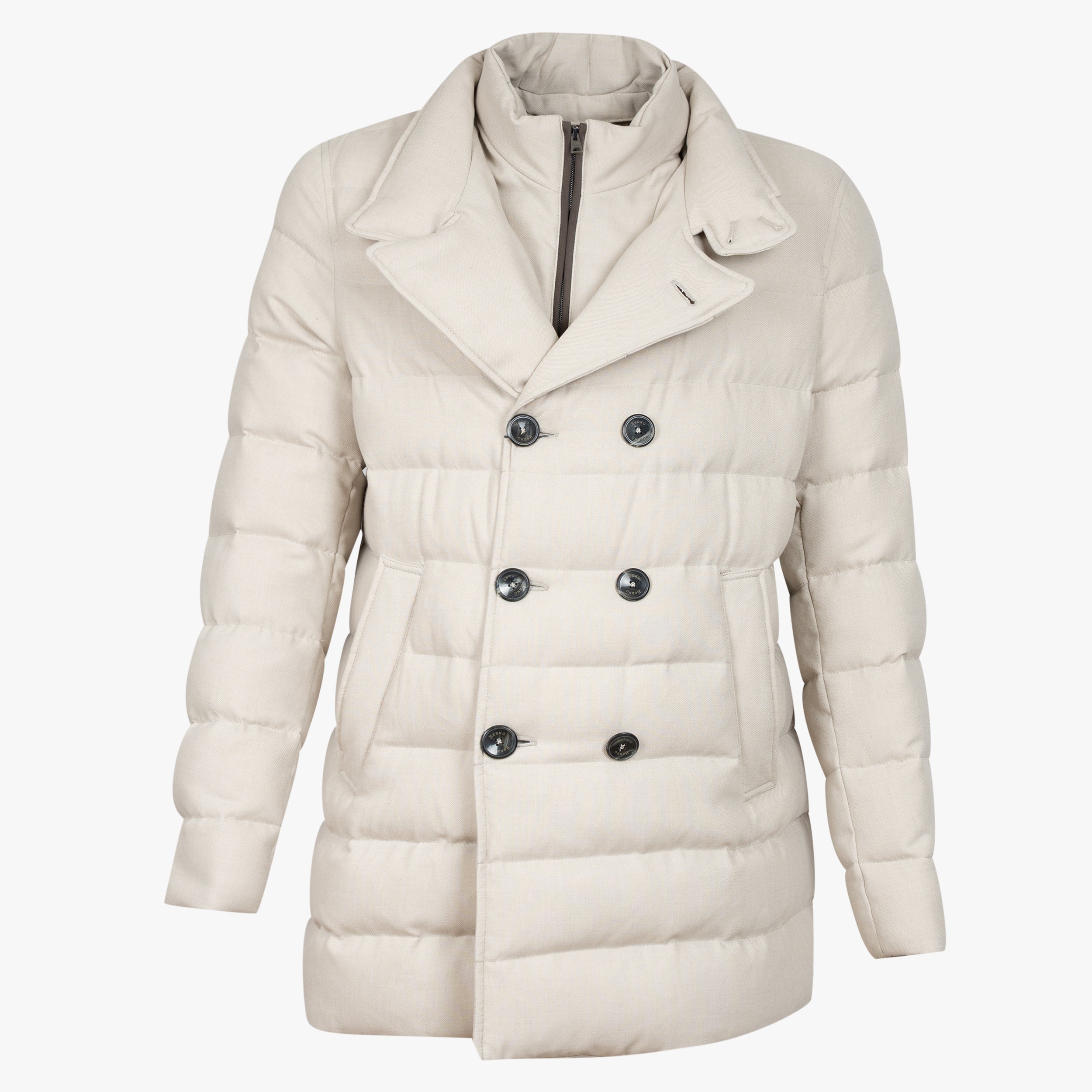 Herno Double-Breasted Mantel Beige | Norfolk Wool