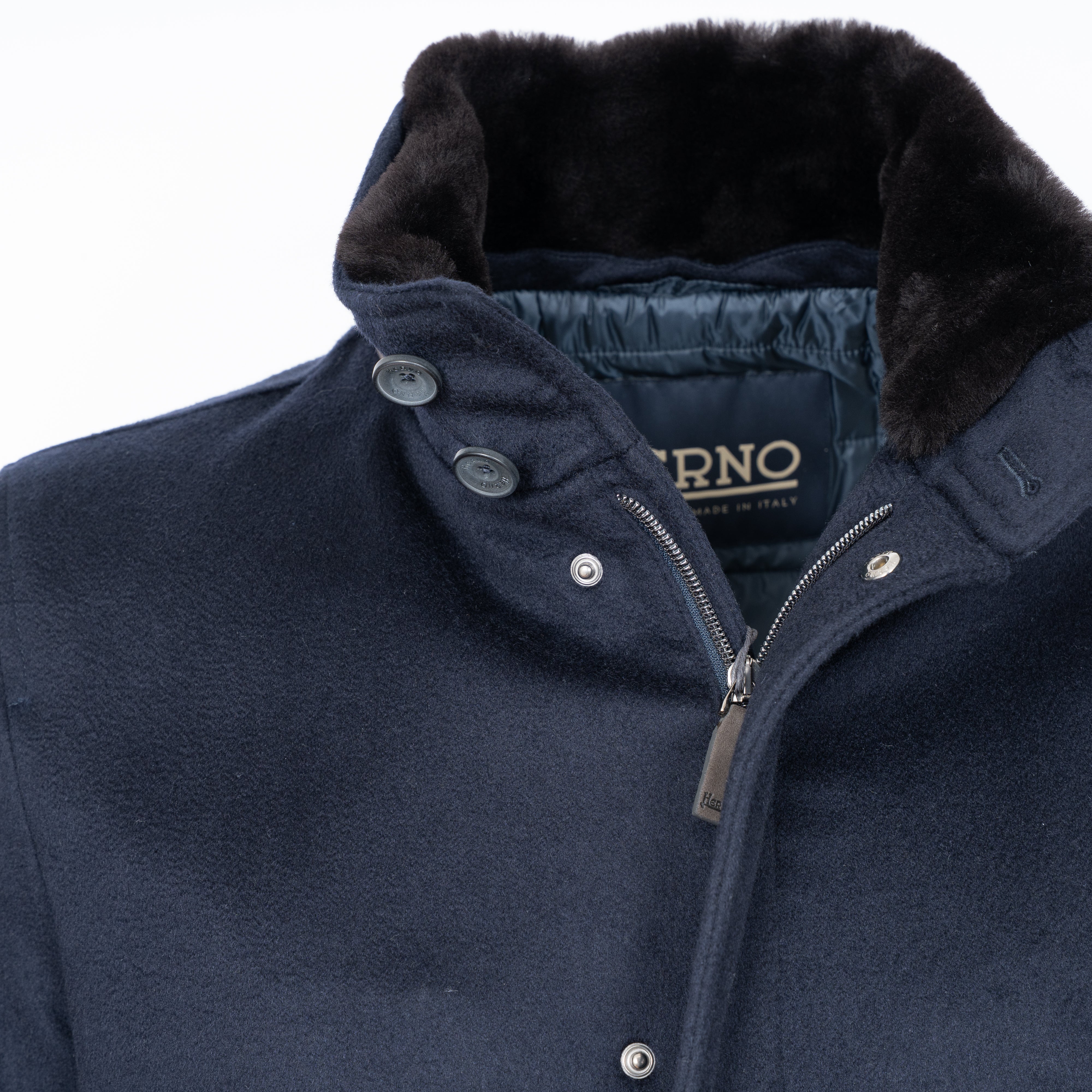 Herno Mantel Donkerblauw | Pure Cashmere