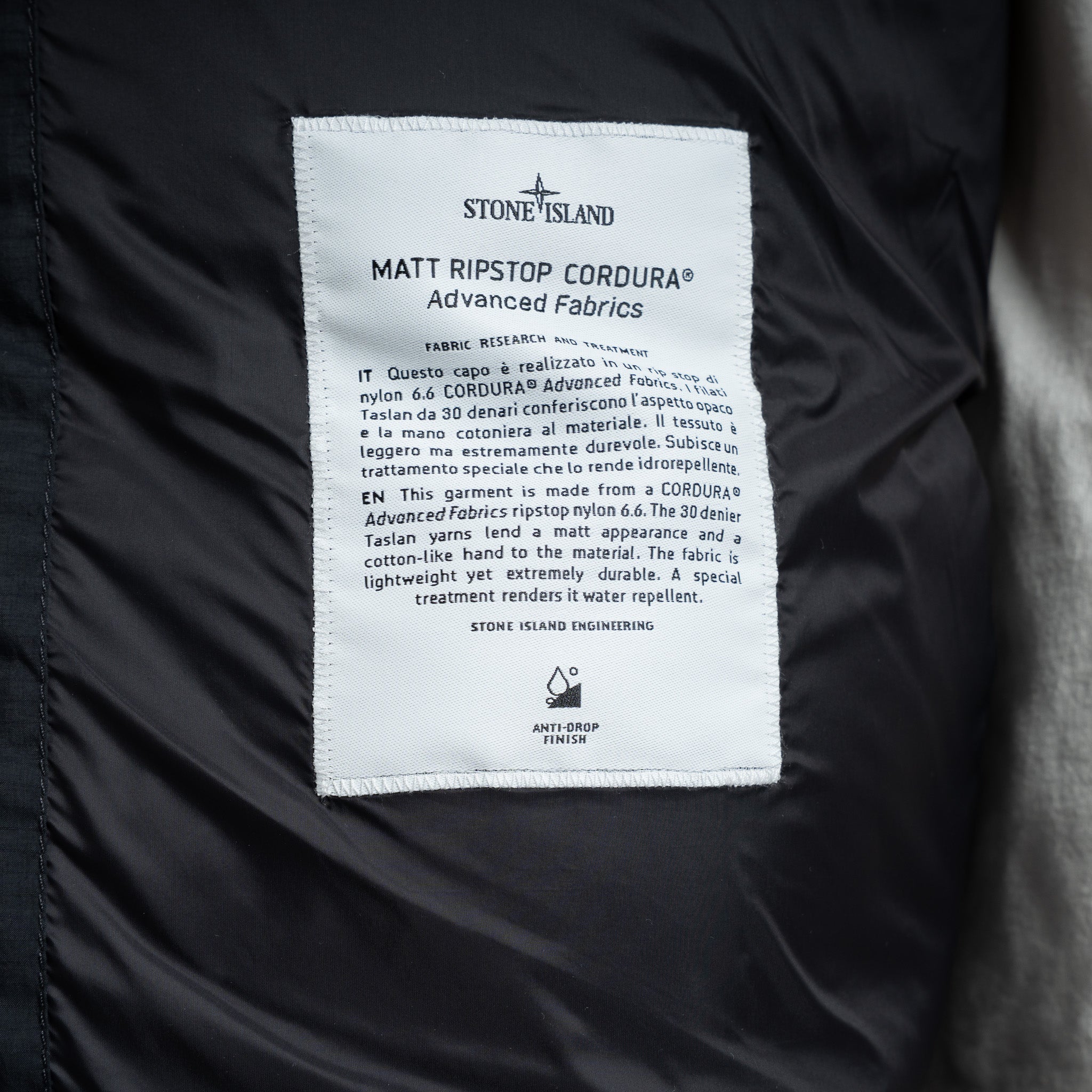 Stone Island Donsjas Zwart | Ripstop Cordura