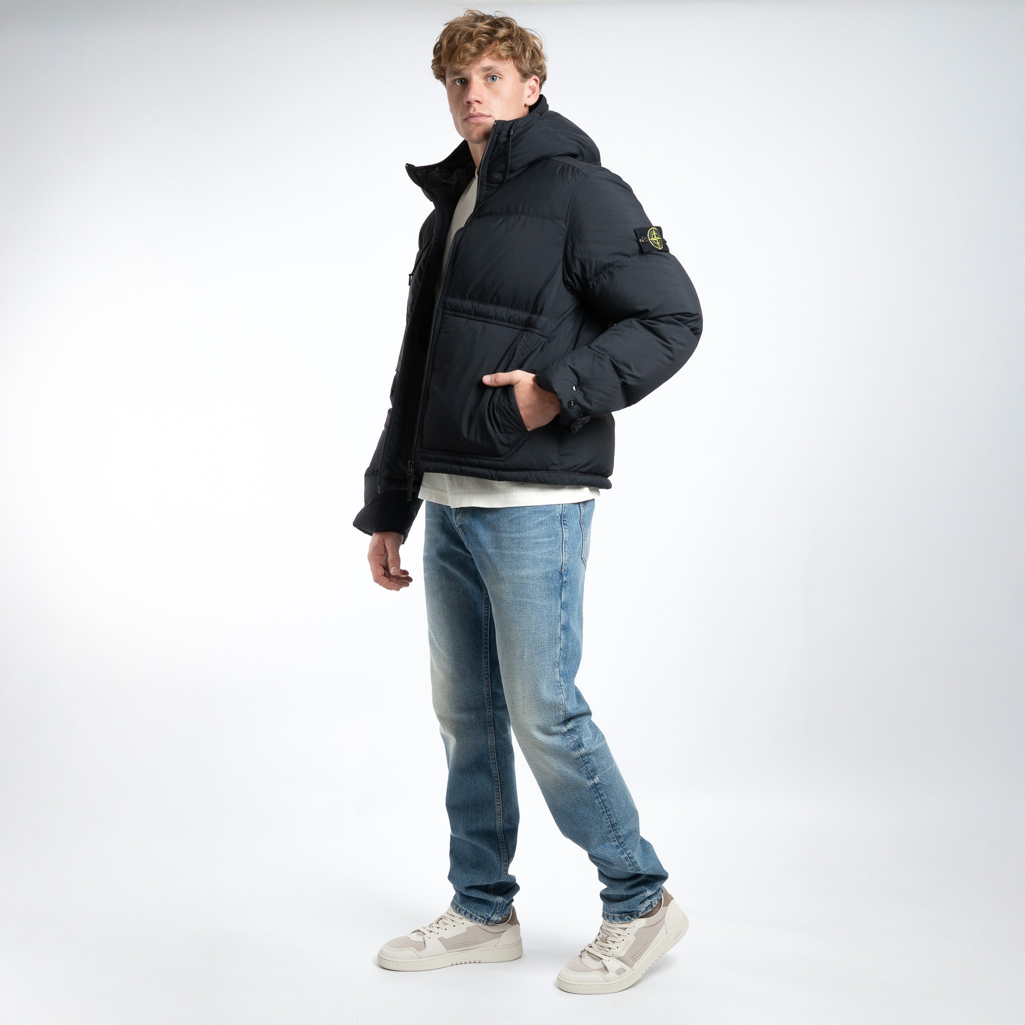 Stone Island Donsjas Zwart | Ripstop Cordura