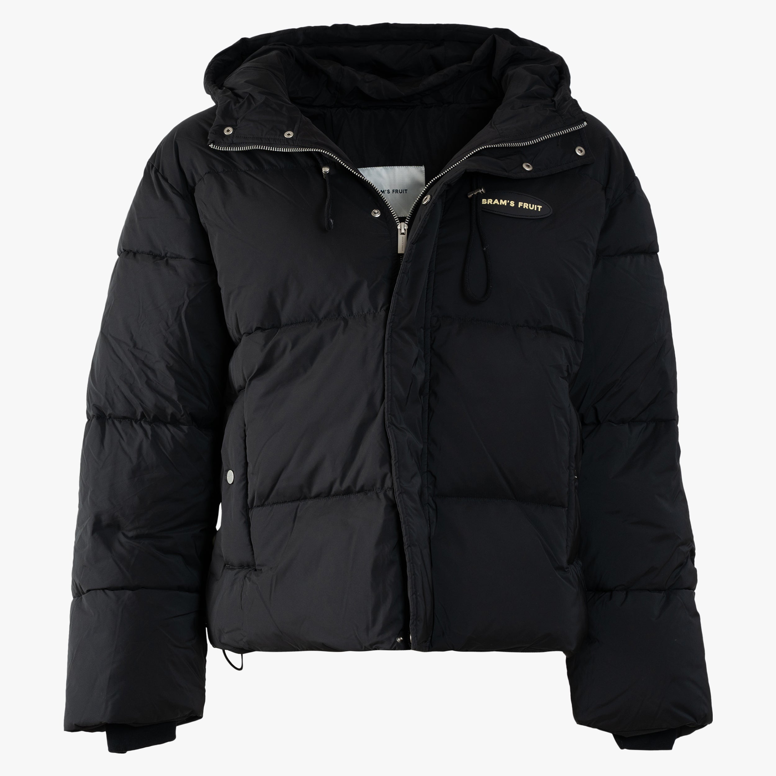 Bram's Fruit Jas Zwart | Hooded Puffer Jacket