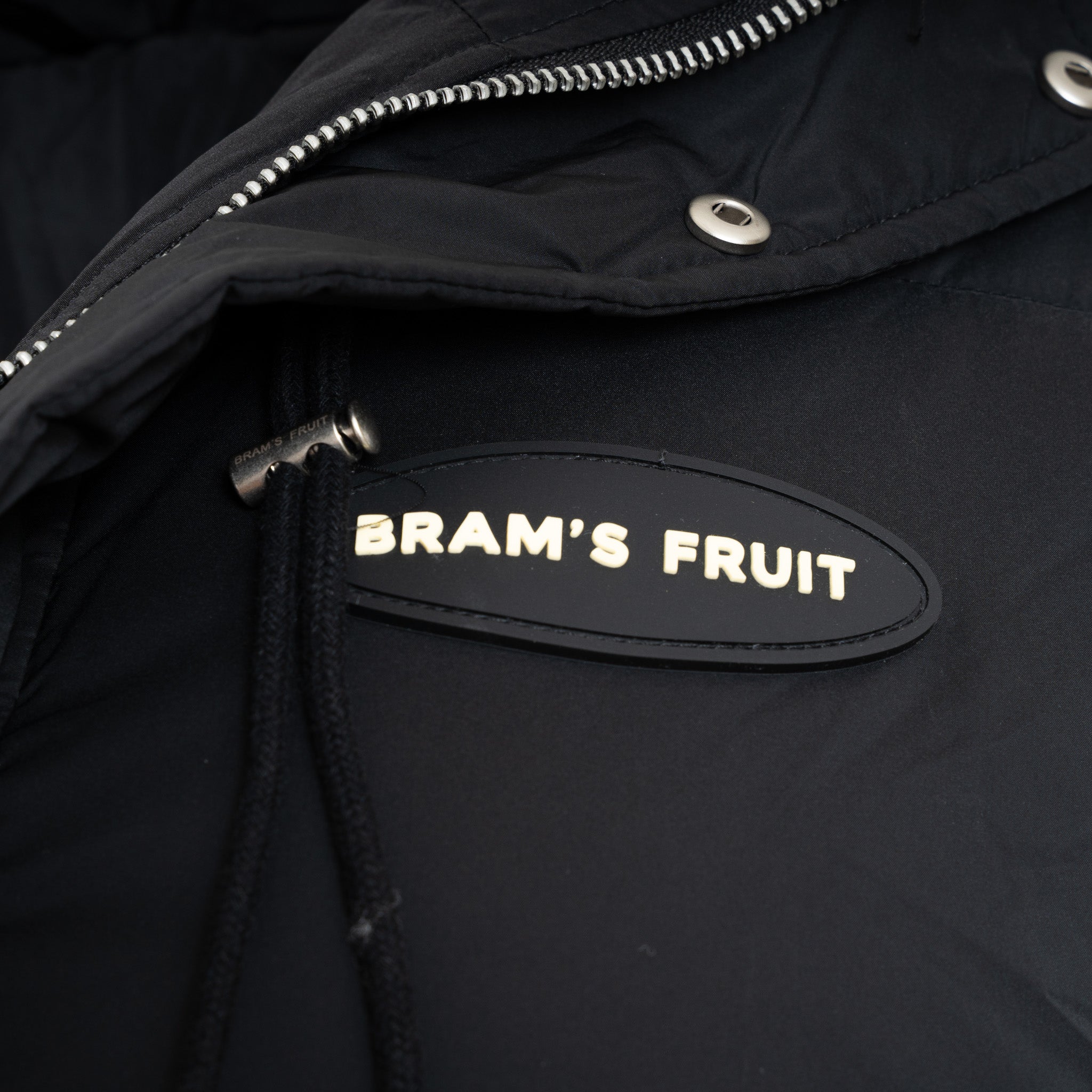 Bram's Fruit Jas Zwart | Hooded Puffer Jacket