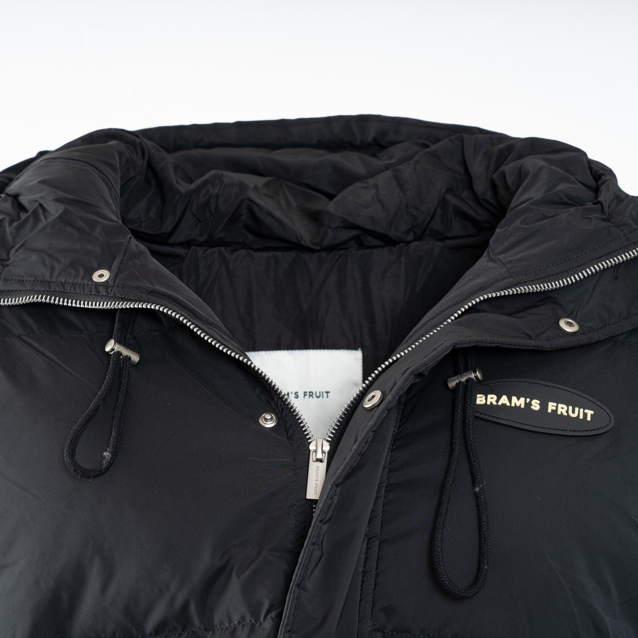 Bram's Fruit Jas Zwart | Hooded Puffer Jacket