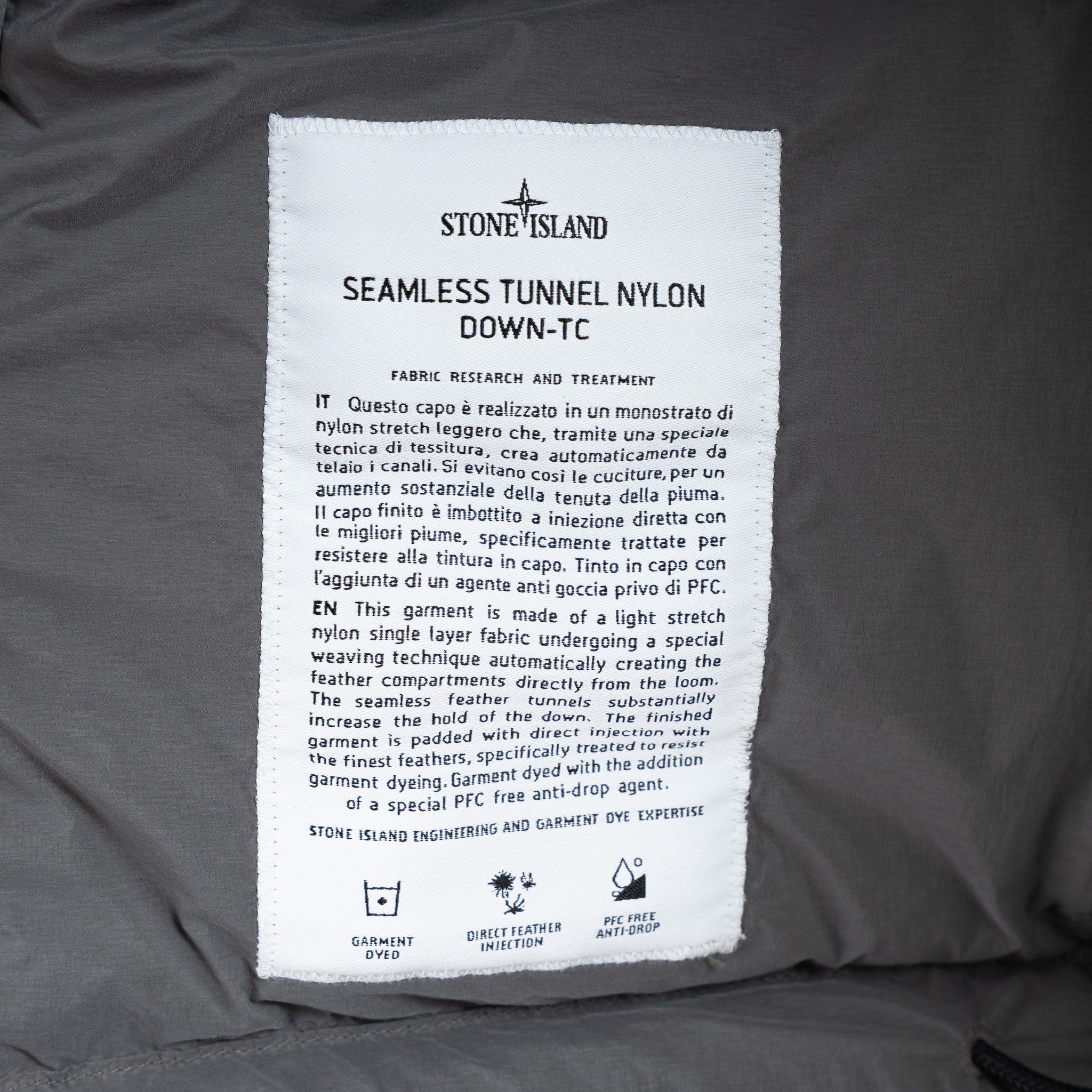 Stone Island Donsjas Grijs | Tunnel Nylon Down-TC