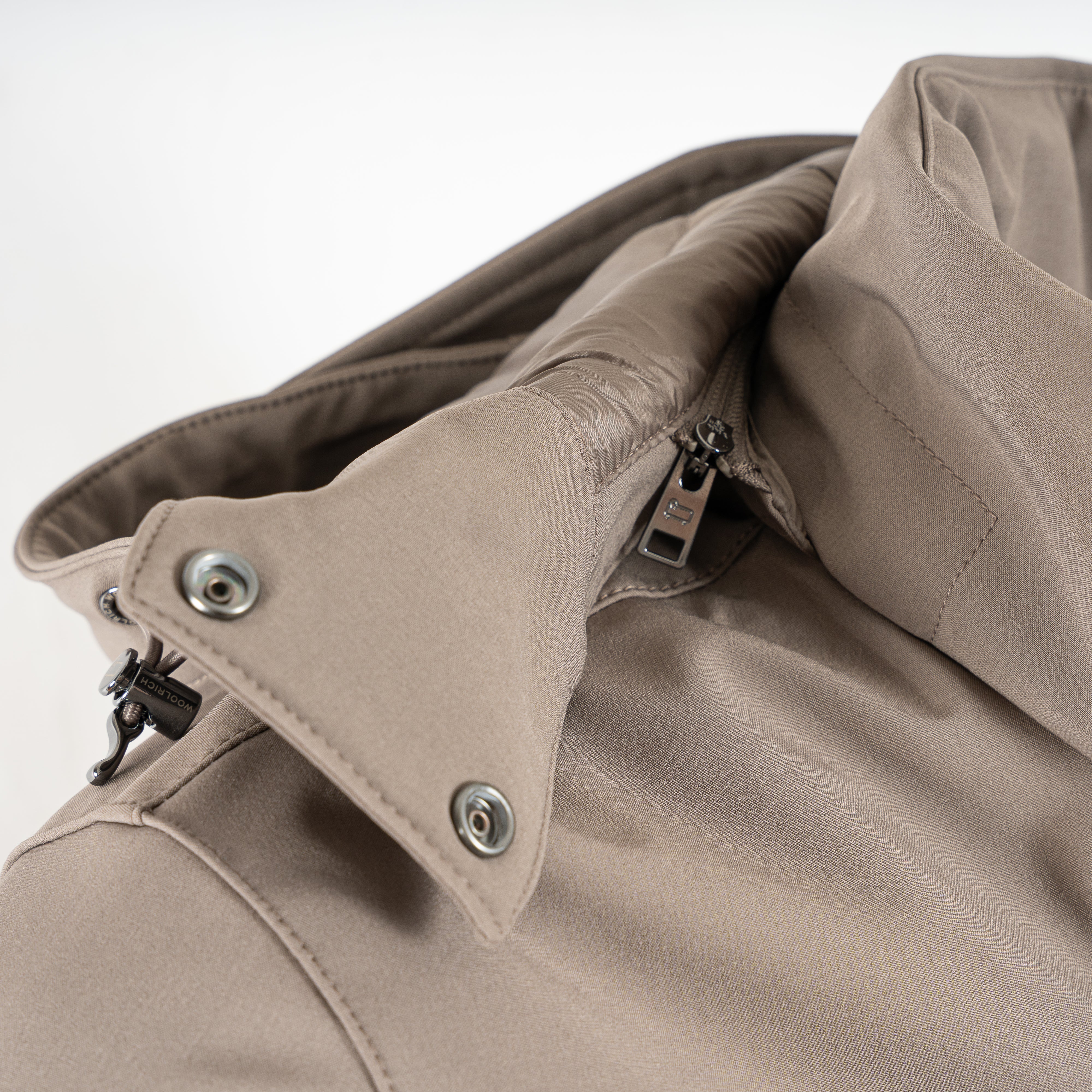 Woolrich Mantel Taupe | Soft Shell Barrow Mac Coat