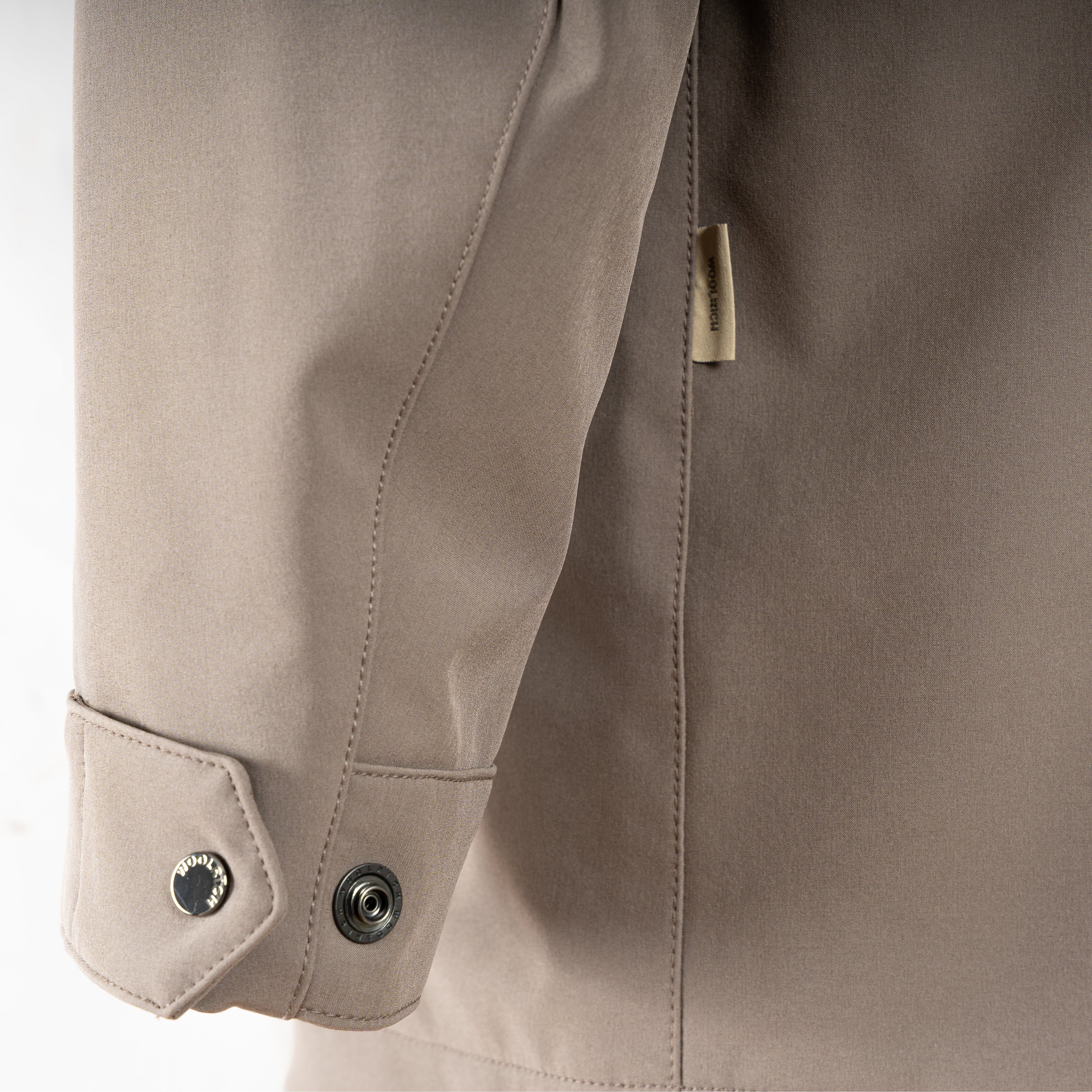 Woolrich Mantel Taupe | Soft Shell Barrow Mac Coat