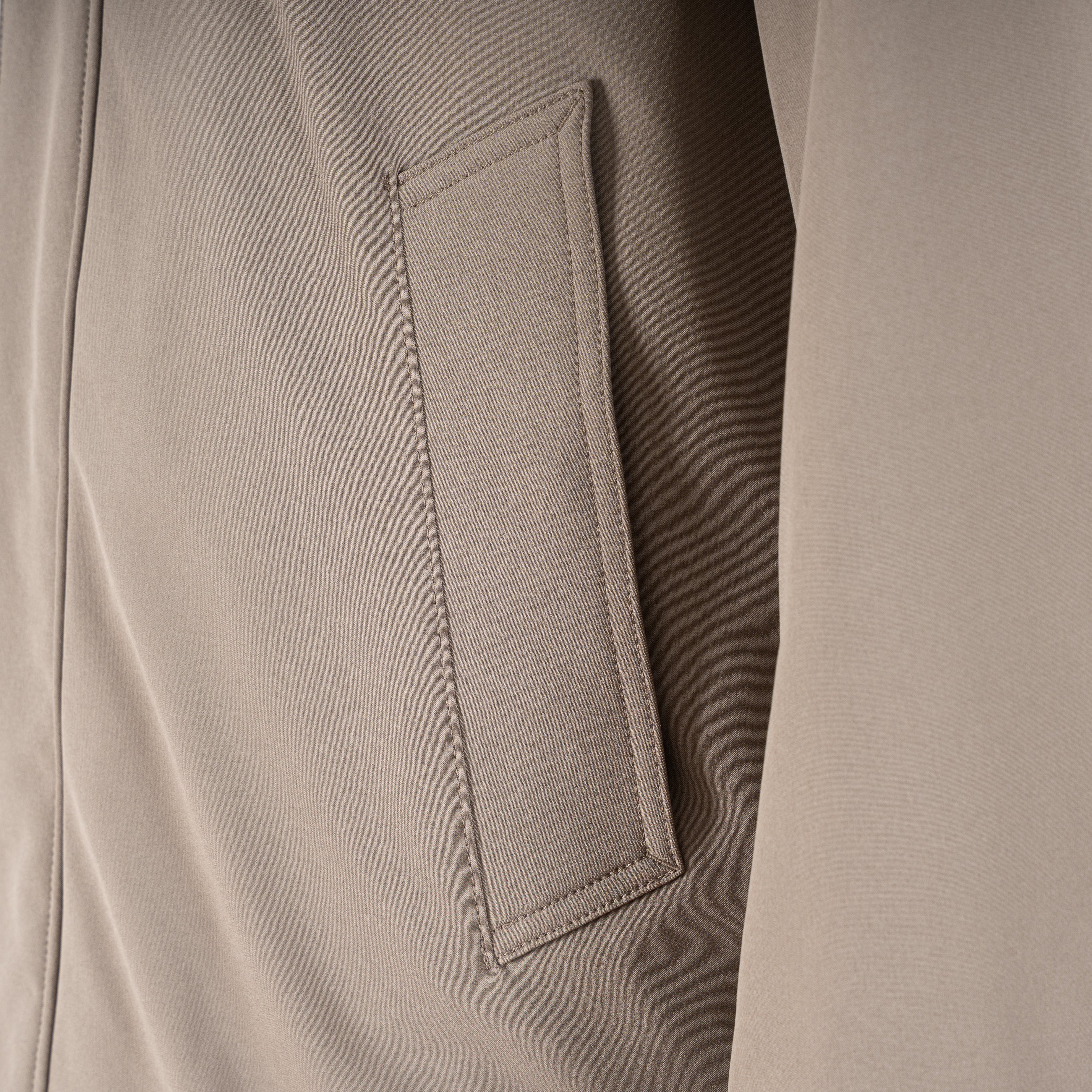 Woolrich Mantel Taupe | Soft Shell Barrow Mac Coat