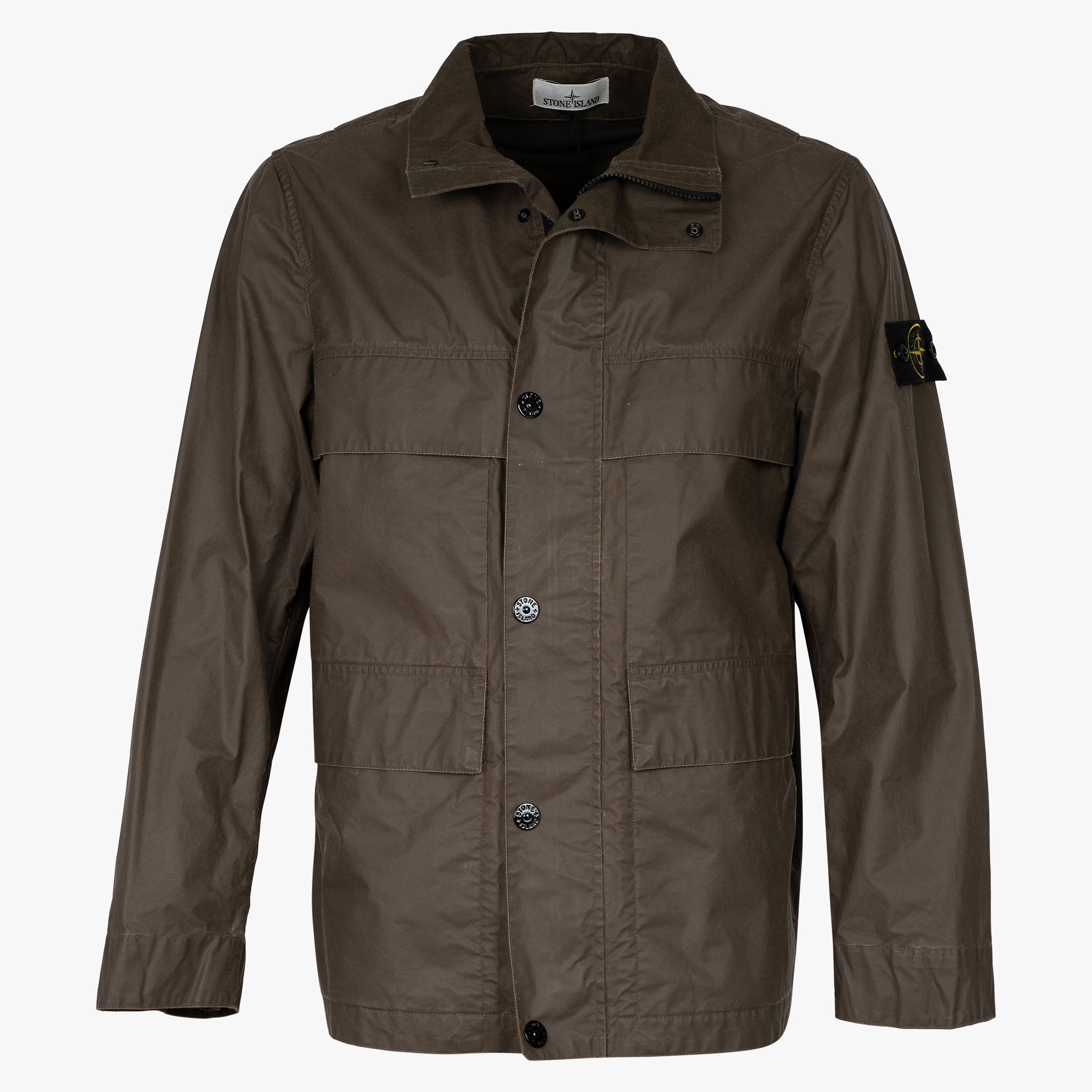 Stone Island Field Jacket Bruin | Pigment Cotton Tela