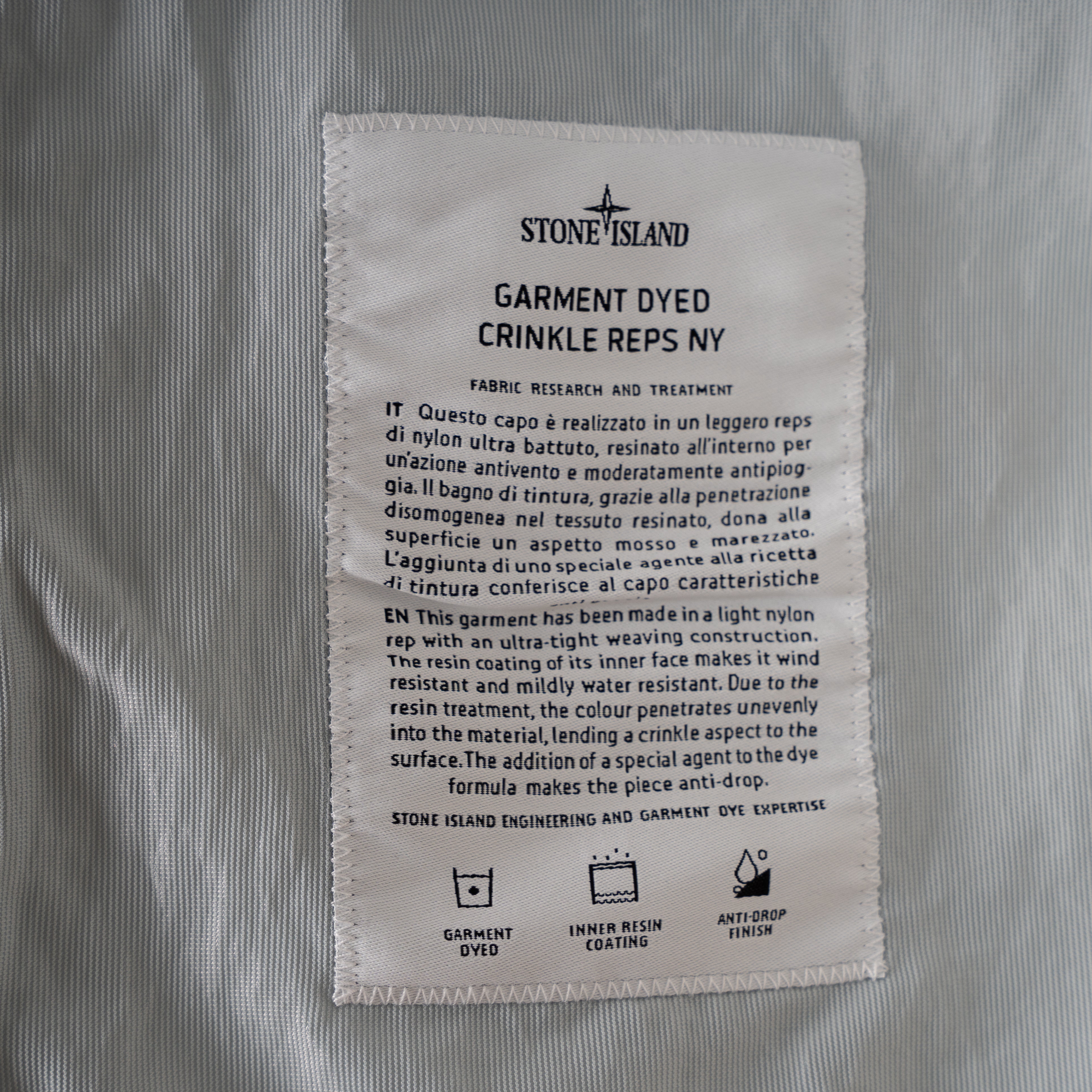 Stone Island Jack Lichtblauw | Crinkle Reps NY