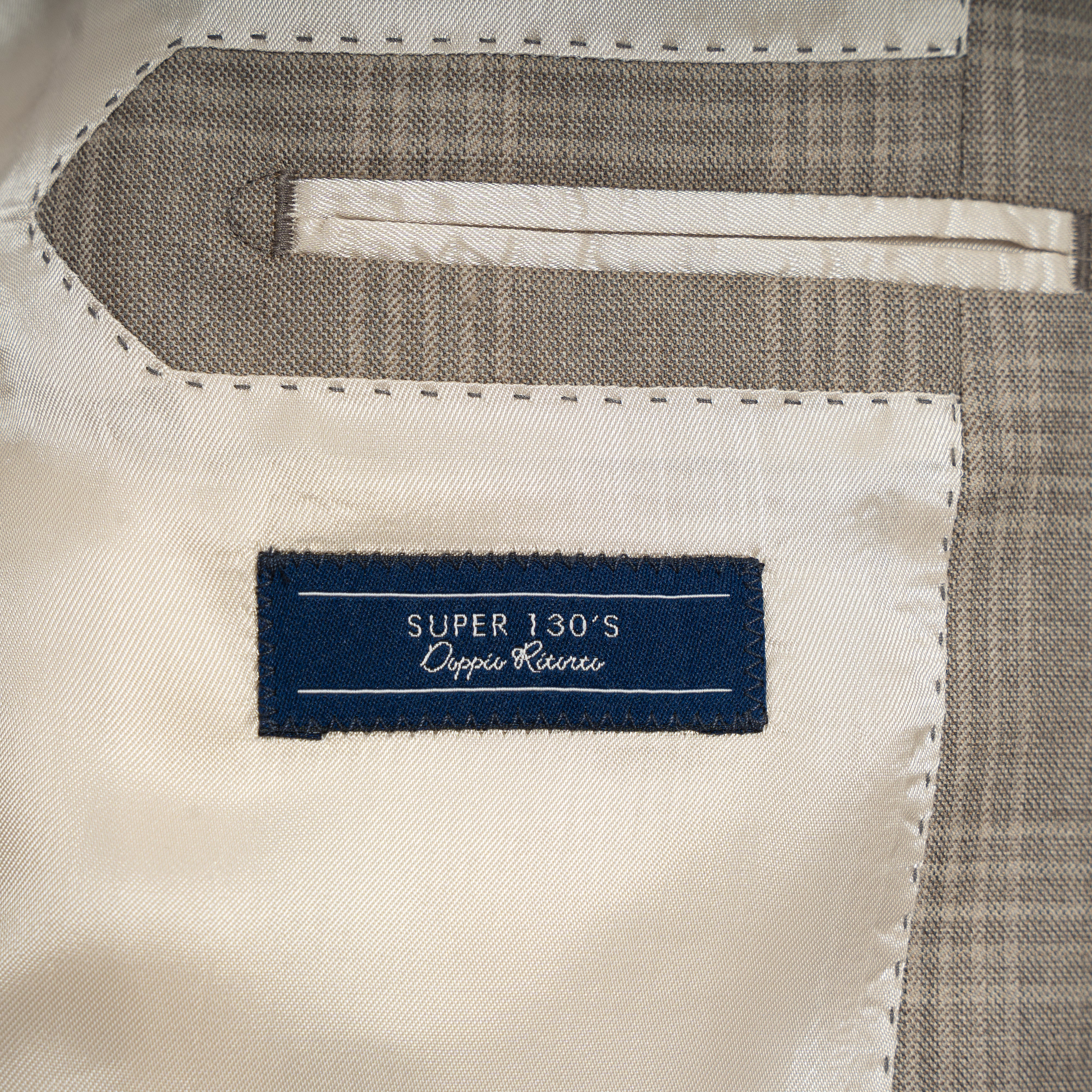 Munro Pak Taupe Geruit | Super 130's