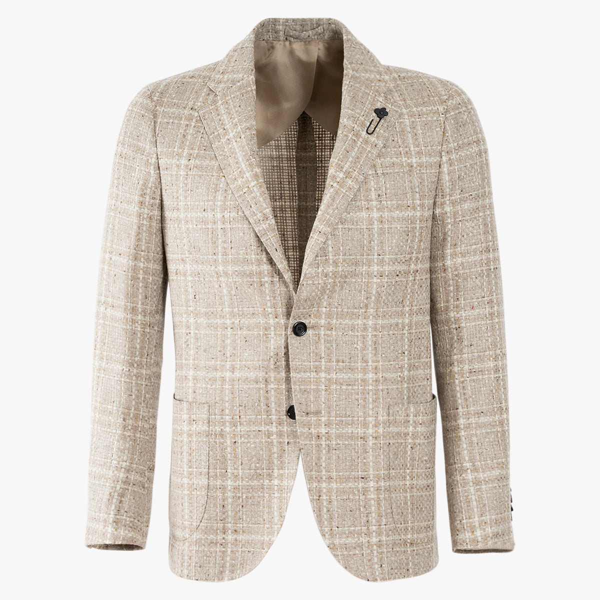 Lardini Colbert Beige Ruit | Wol Zijde