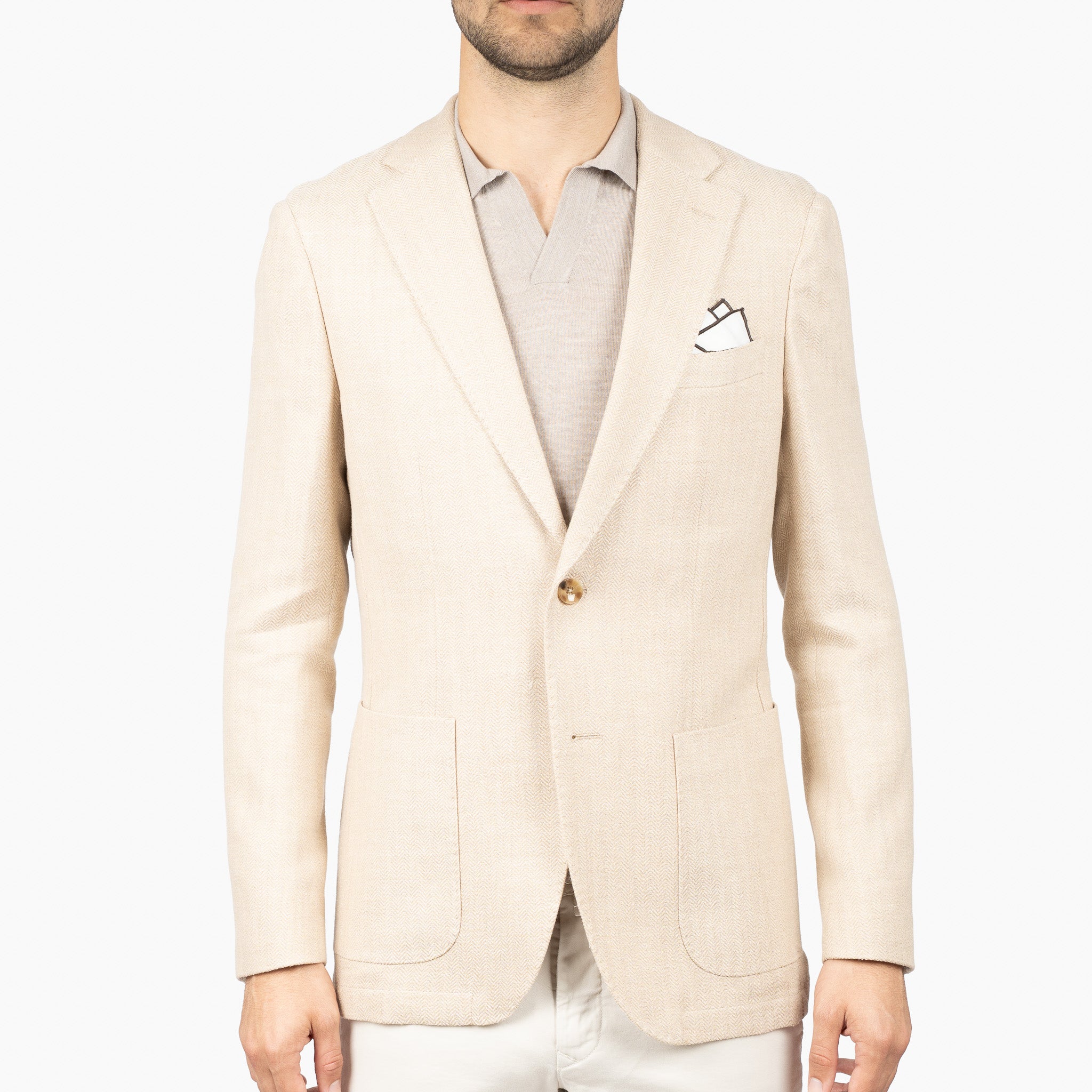 SEVEN DIALS Colbert Beige Visgraat | Brandley