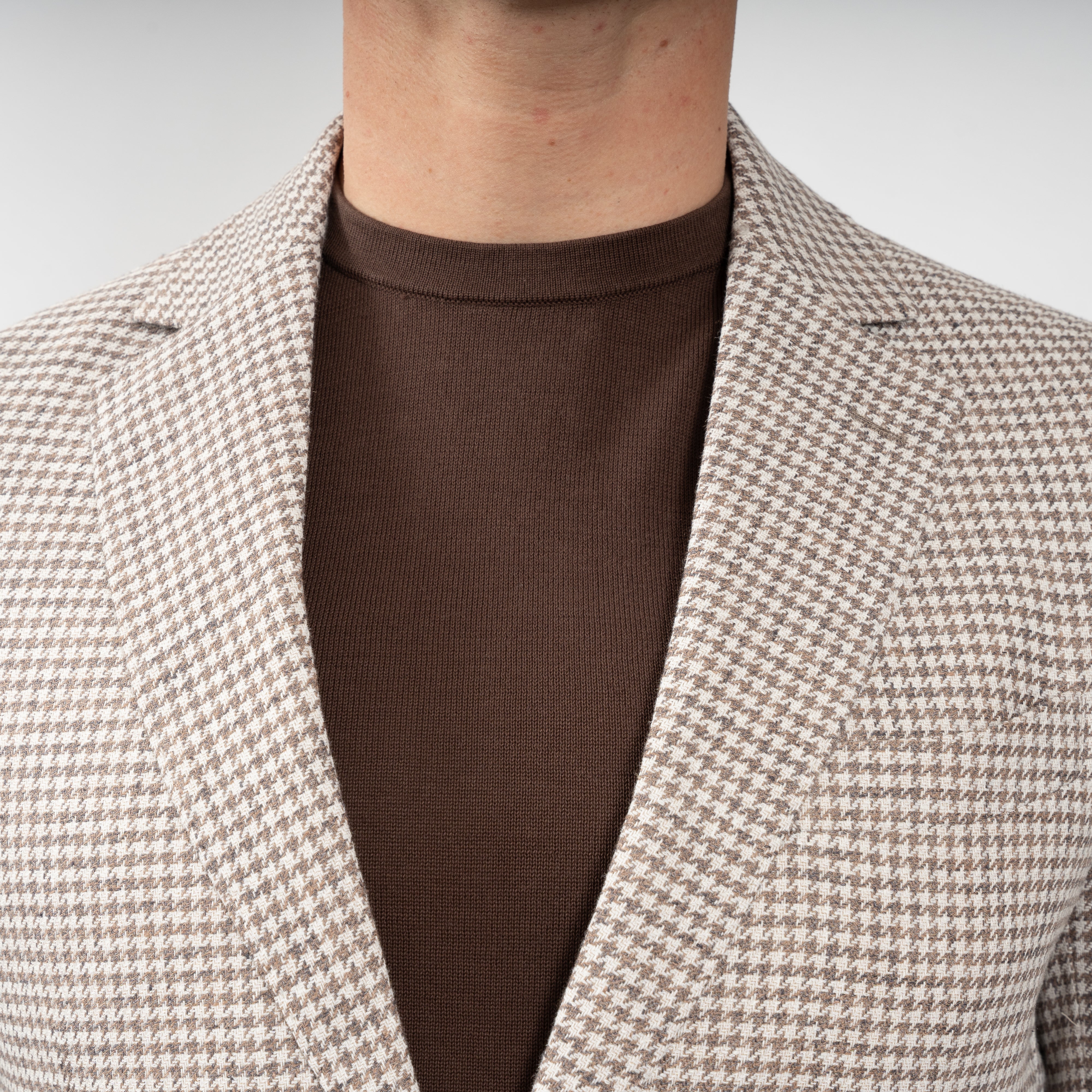 SEVEN DIALS Colbert Pied-de-Poule Lichtbruin | Aldrid