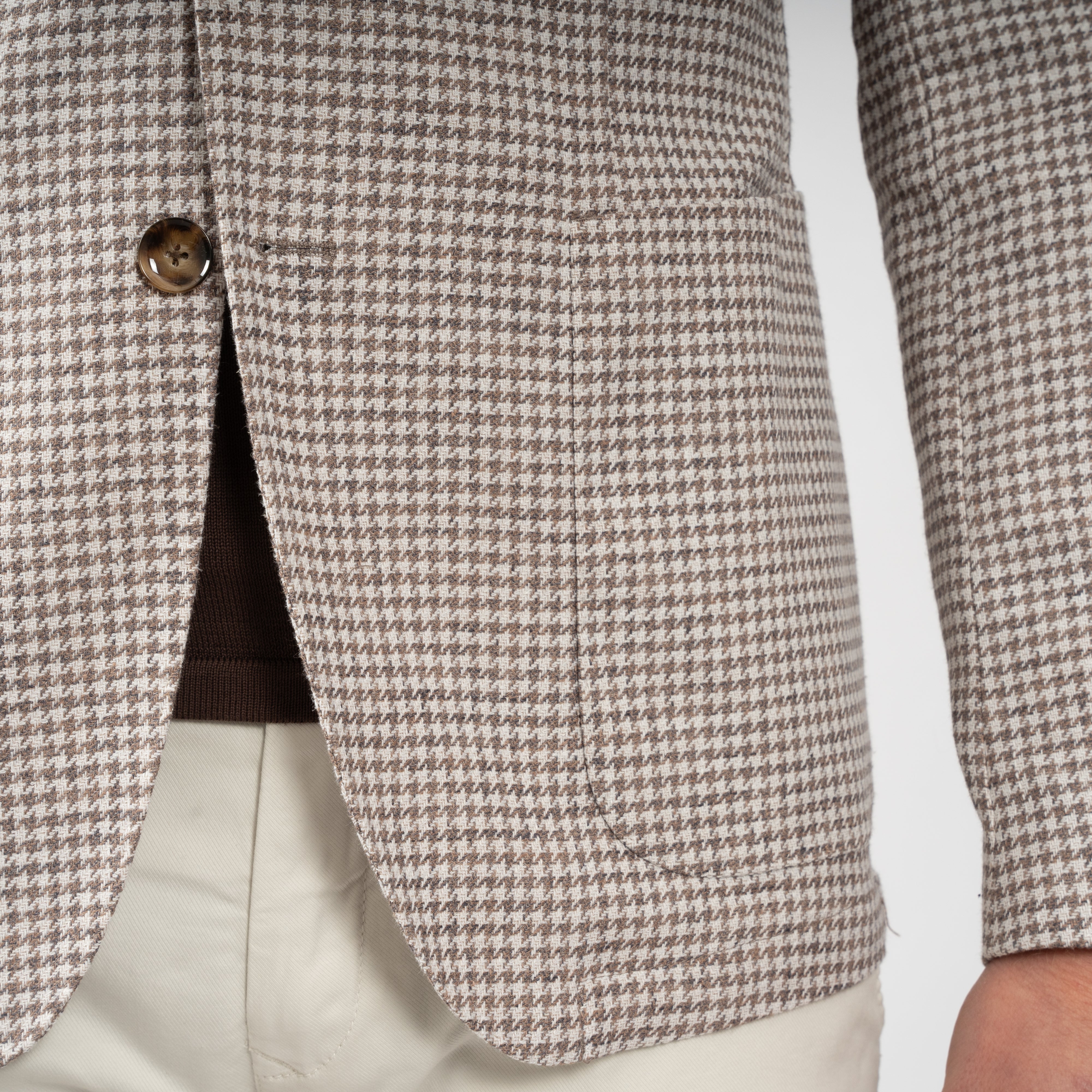 SEVEN DIALS Colbert Pied-de-Poule Lichtbruin | Aldrid