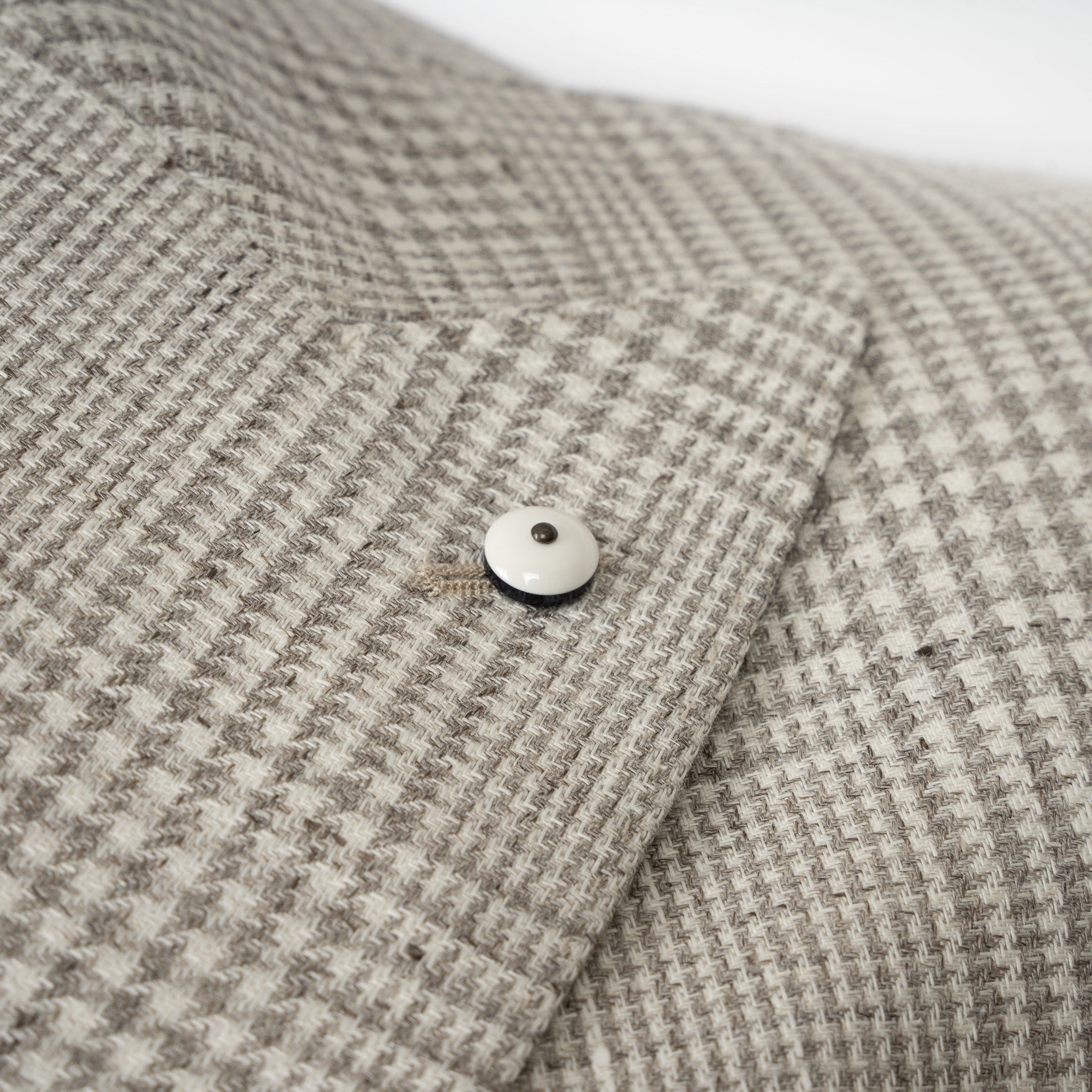 Luigi Bianch Colbert Beige Geruit | Linnen & Cotton