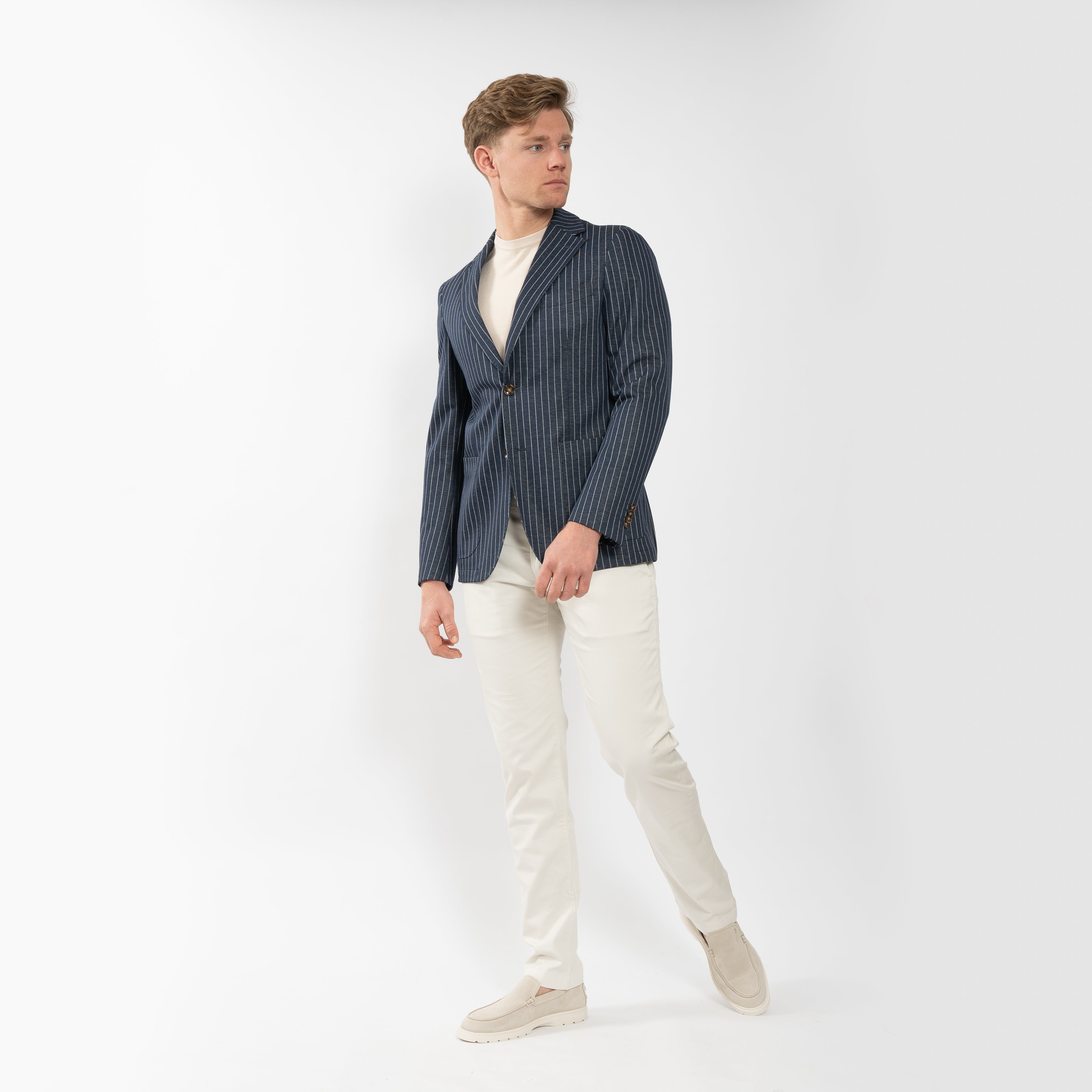 SEVEN DIALS Colbert Donkerblauw met Witte Krijtstreep | Blakely