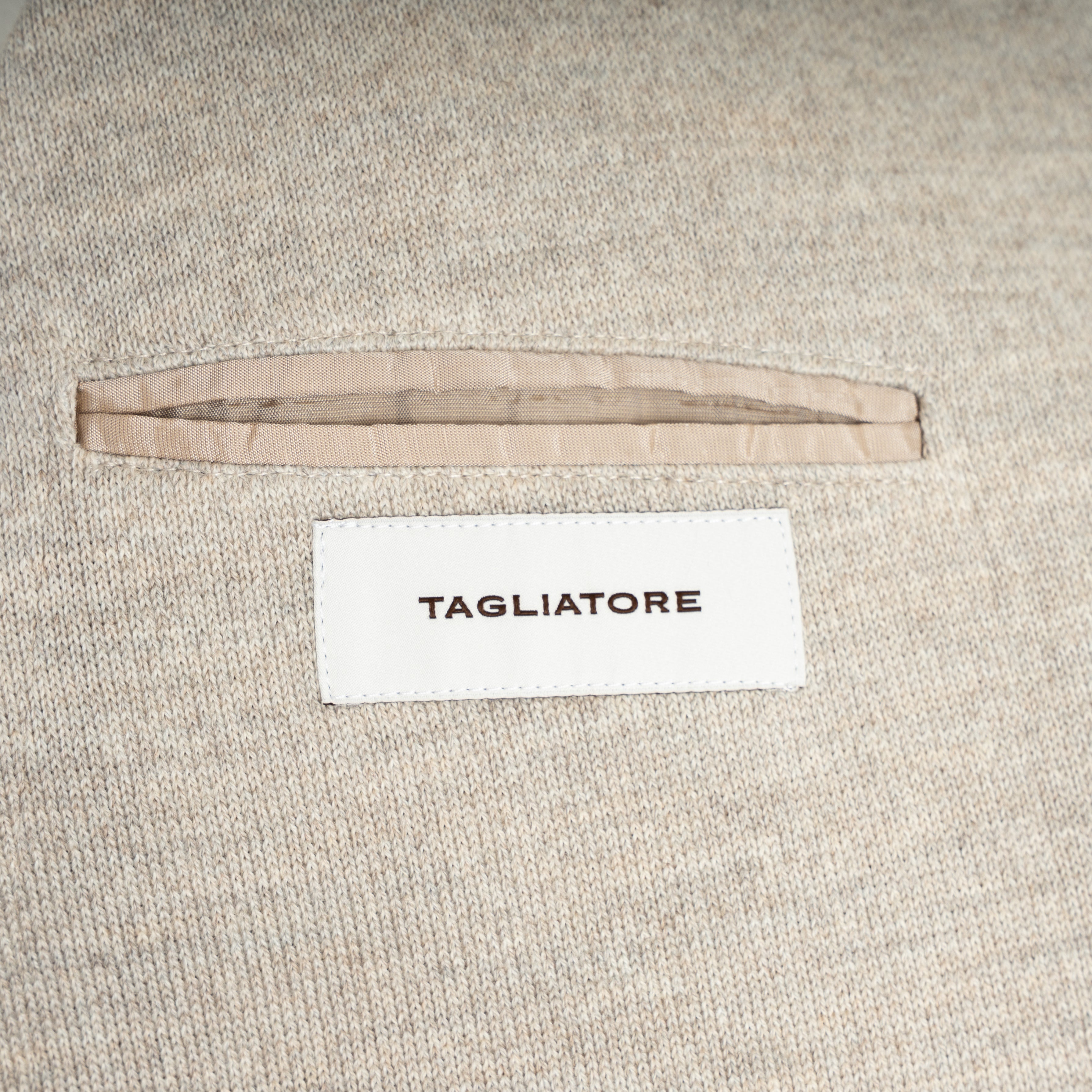 TAGLIATORE Double-Breasted Jersey Colbert Beige