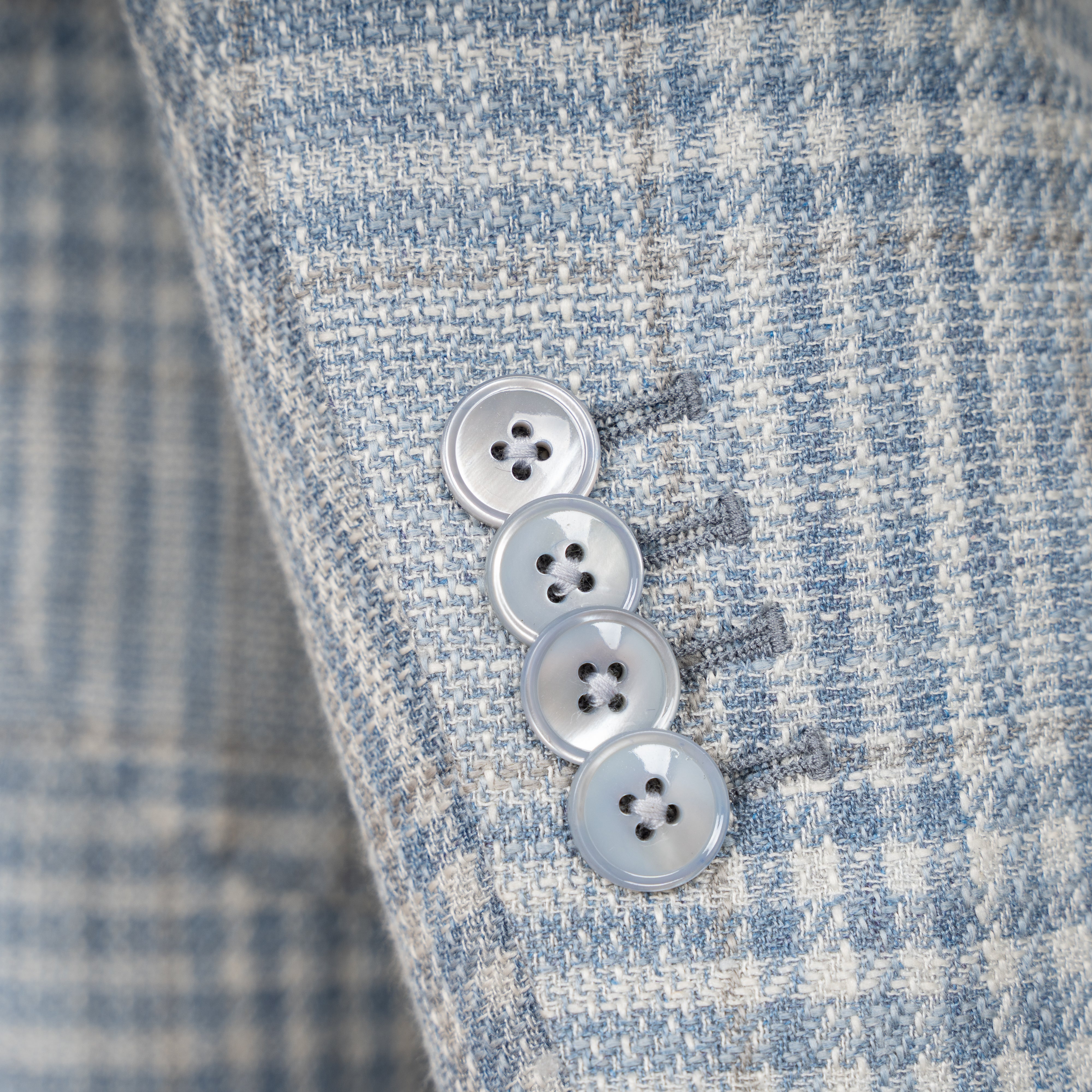 Munro Colbert Lichtblauw Geruit | Loro Piana Softime