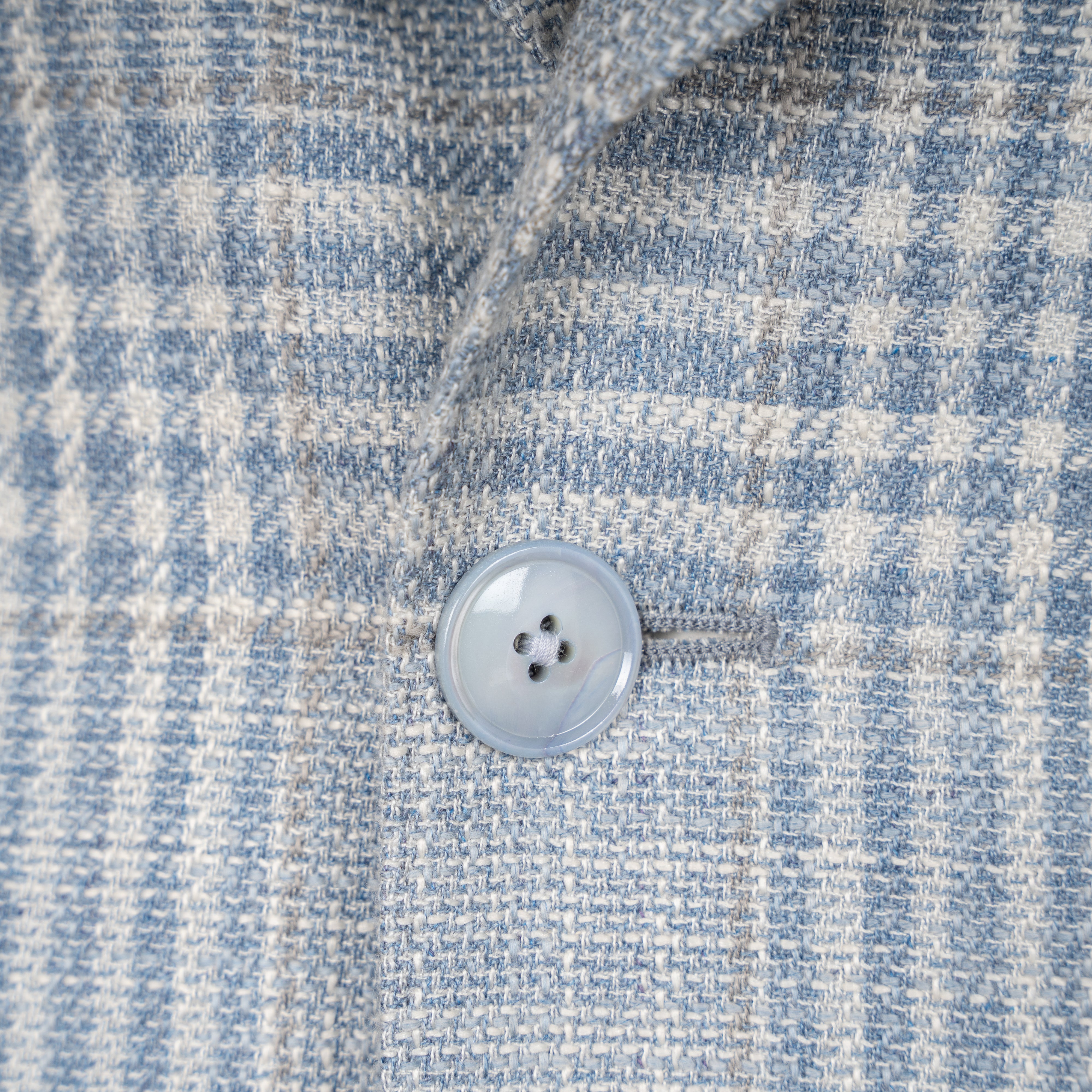 Munro Colbert Lichtblauw Geruit | Loro Piana Softime