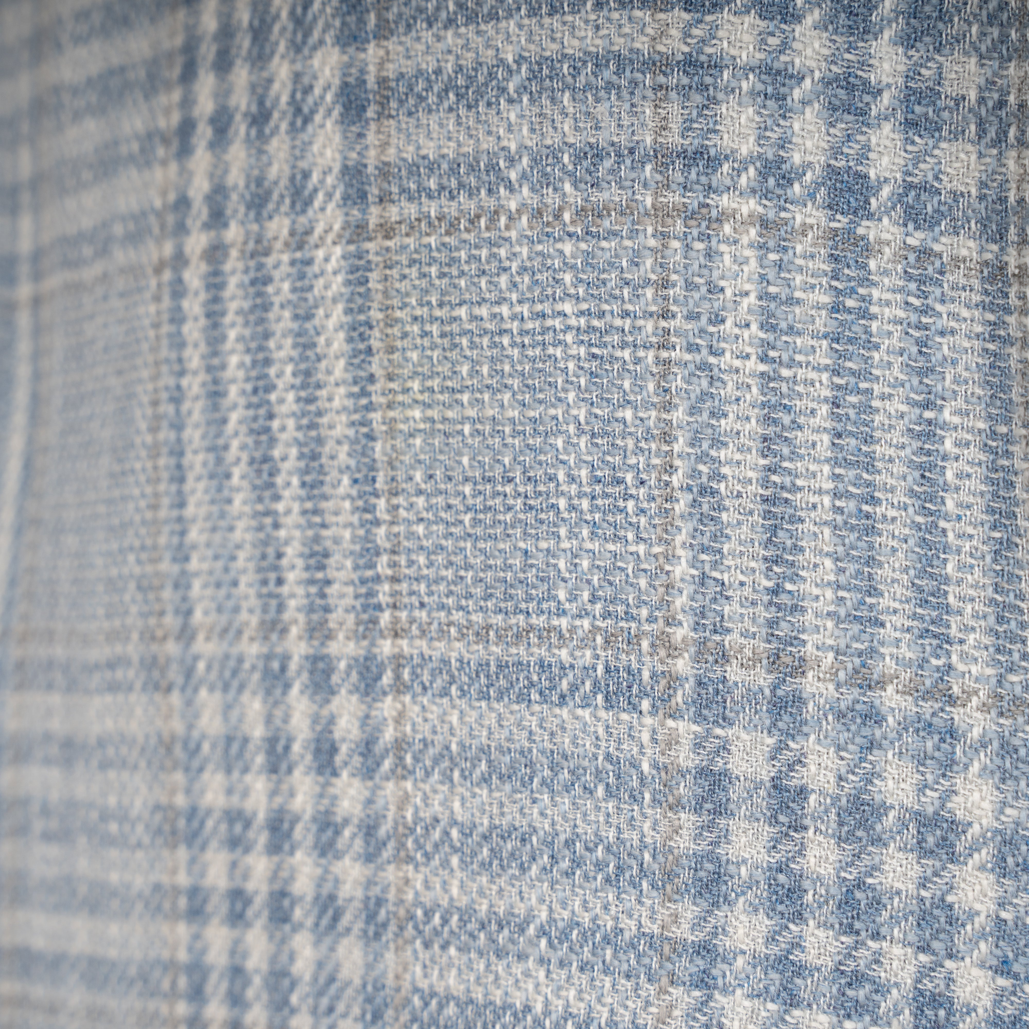 Munro Colbert Lichtblauw Geruit | Loro Piana Softime