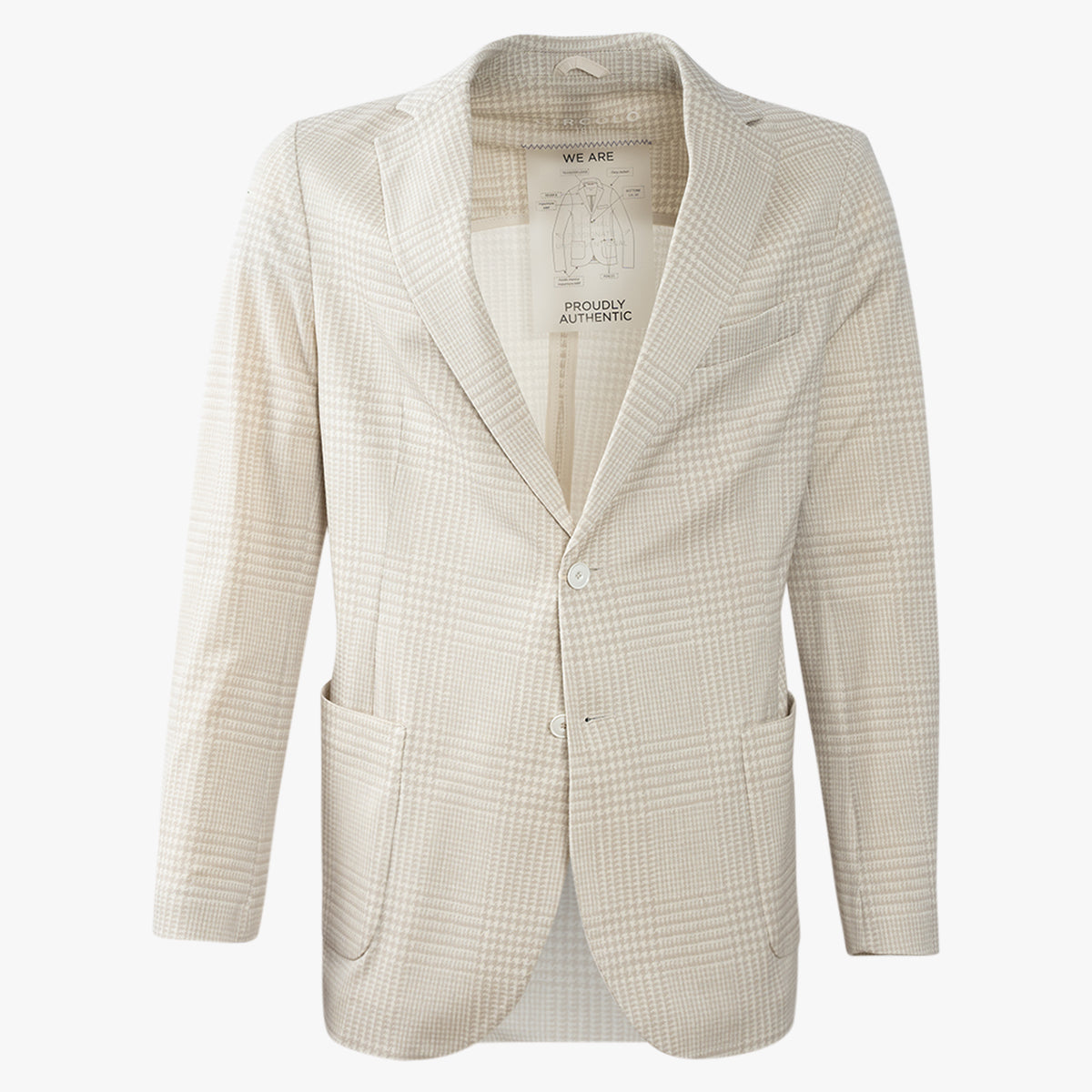 CIRCOLO Colbert Beige Ruit | Easy Jacket