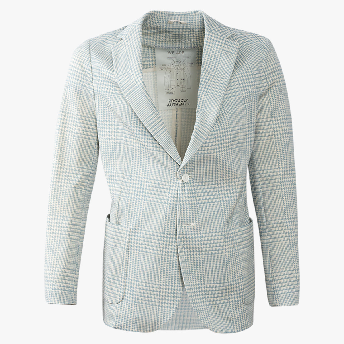 CIRCOLO Colbert Aquablauwe Ruit | Easy Jacket