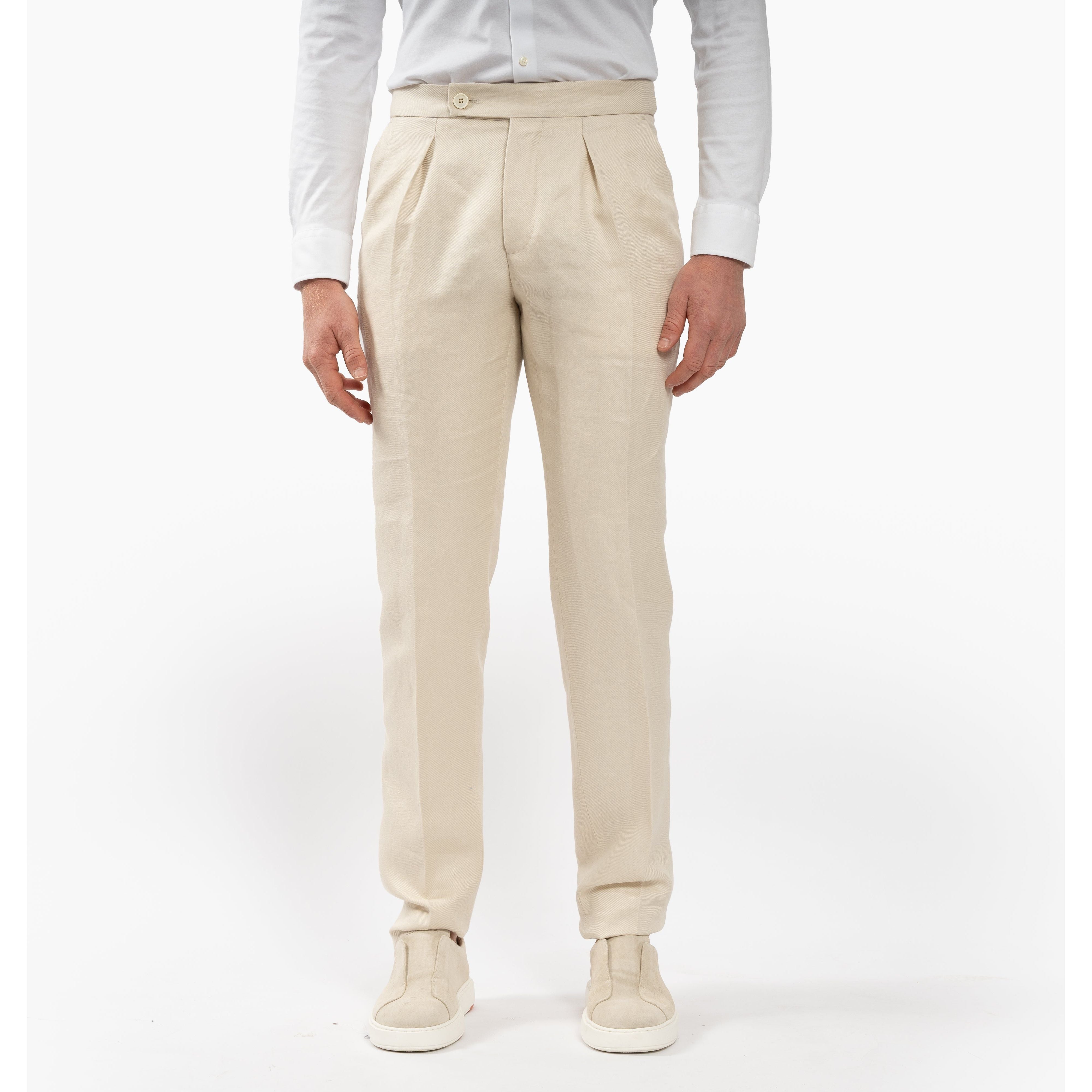 Incotex Linnen Chino Creme | Pattern 54