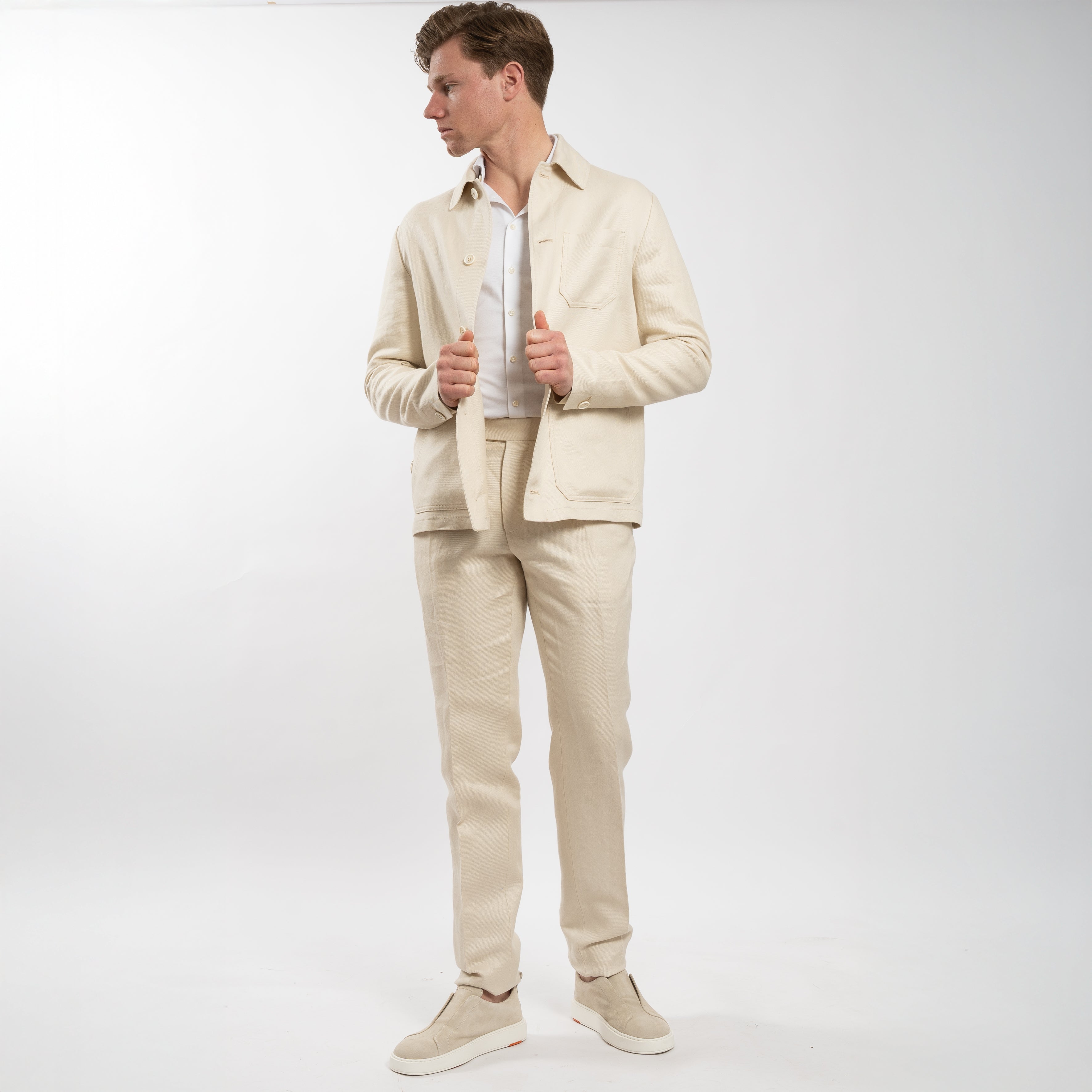 Incotex Linnen Chino Creme | Pattern 54