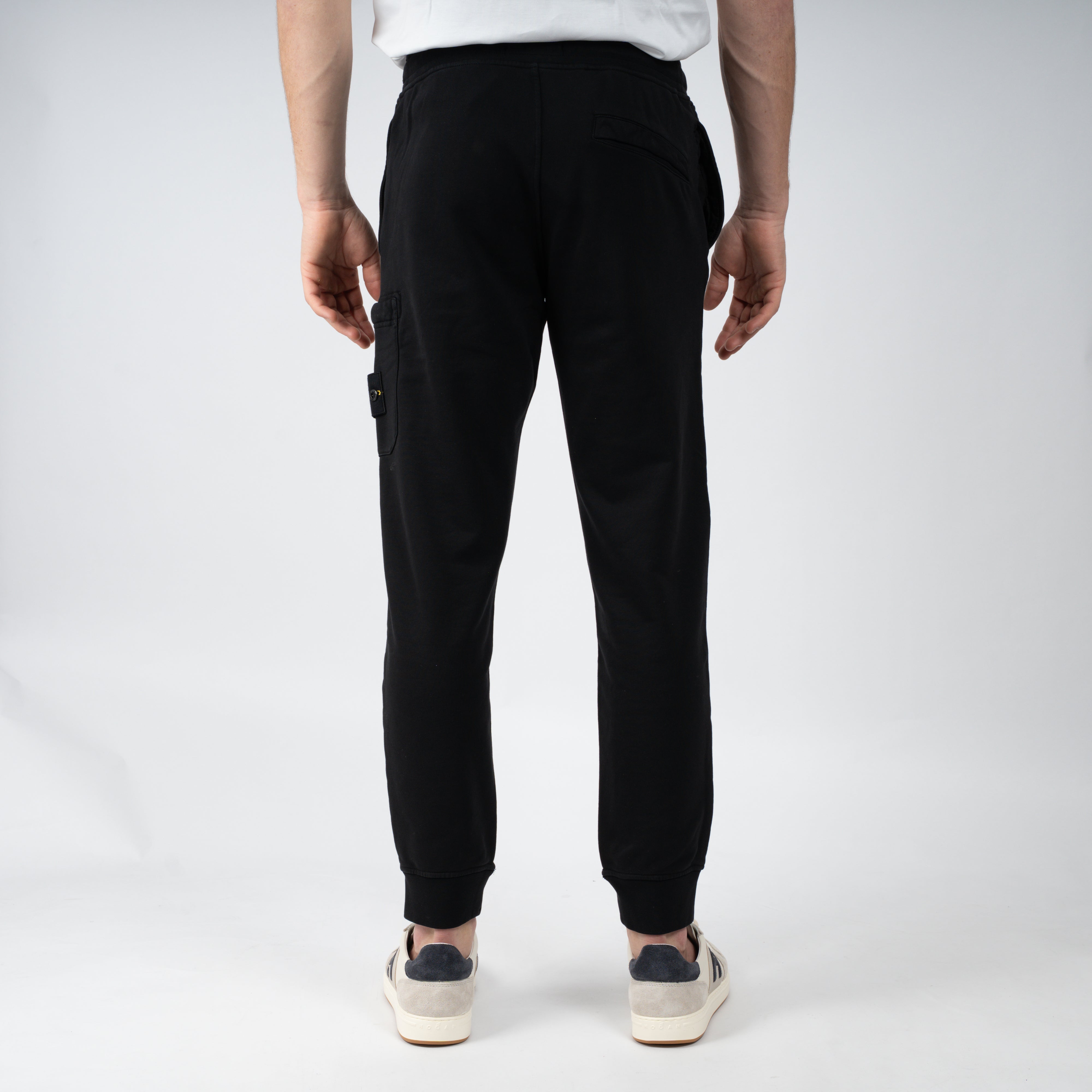 Stone Island Joggingbroek Zwart | Cotton Fleece