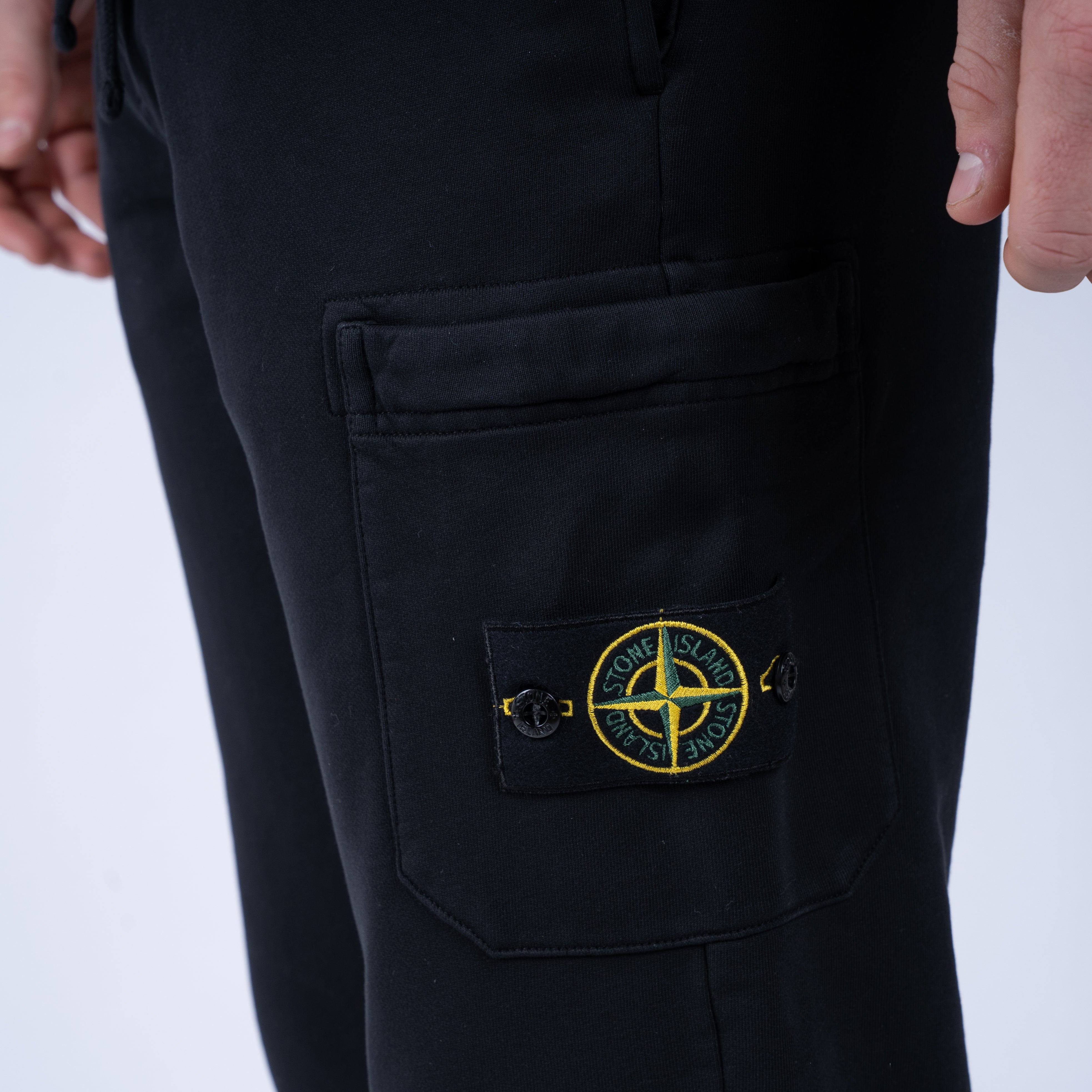 Stone Island Joggingbroek Zwart | Cotton Fleece
