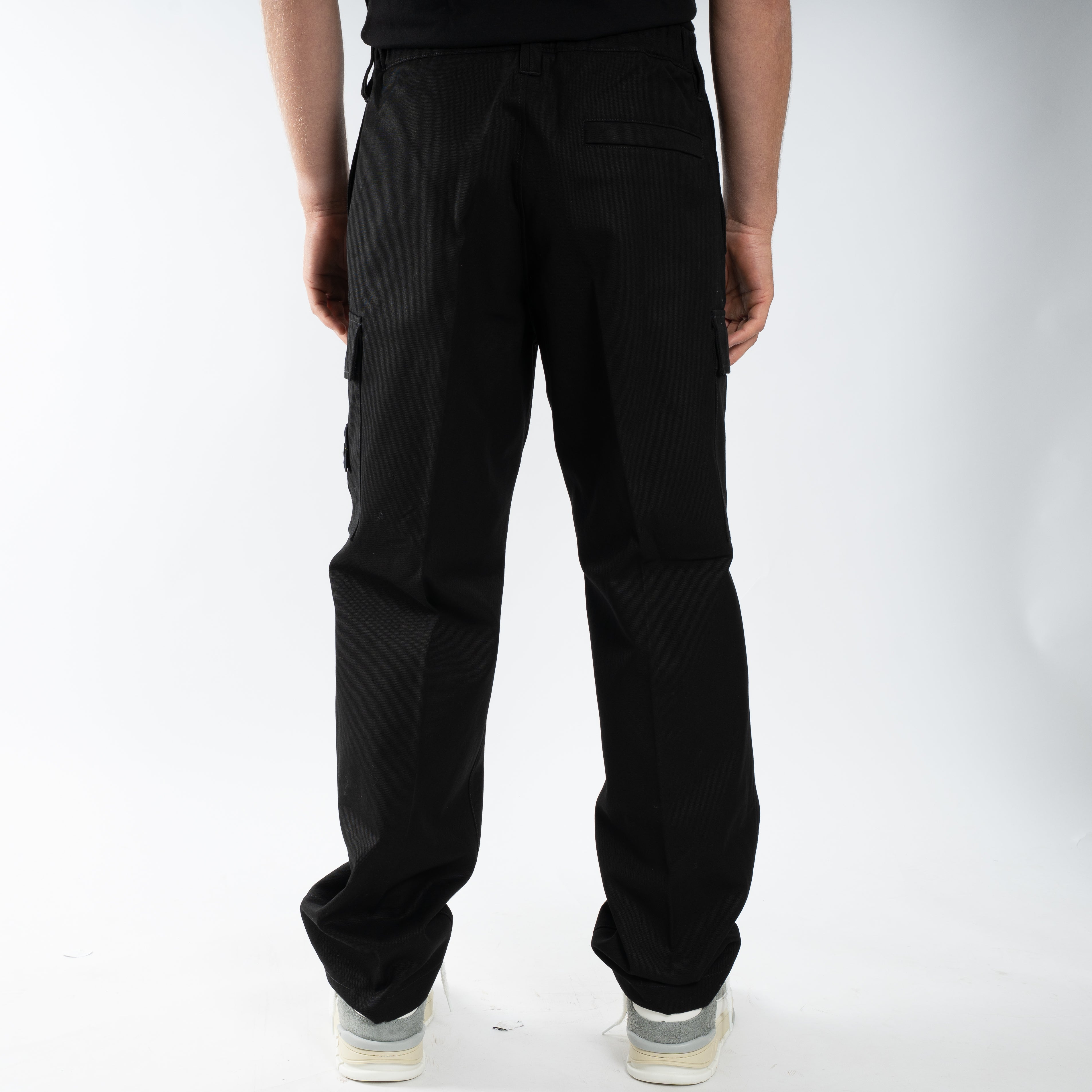 Stone Island Cargobroek Zwart | Panama Cotton Loose-Fit