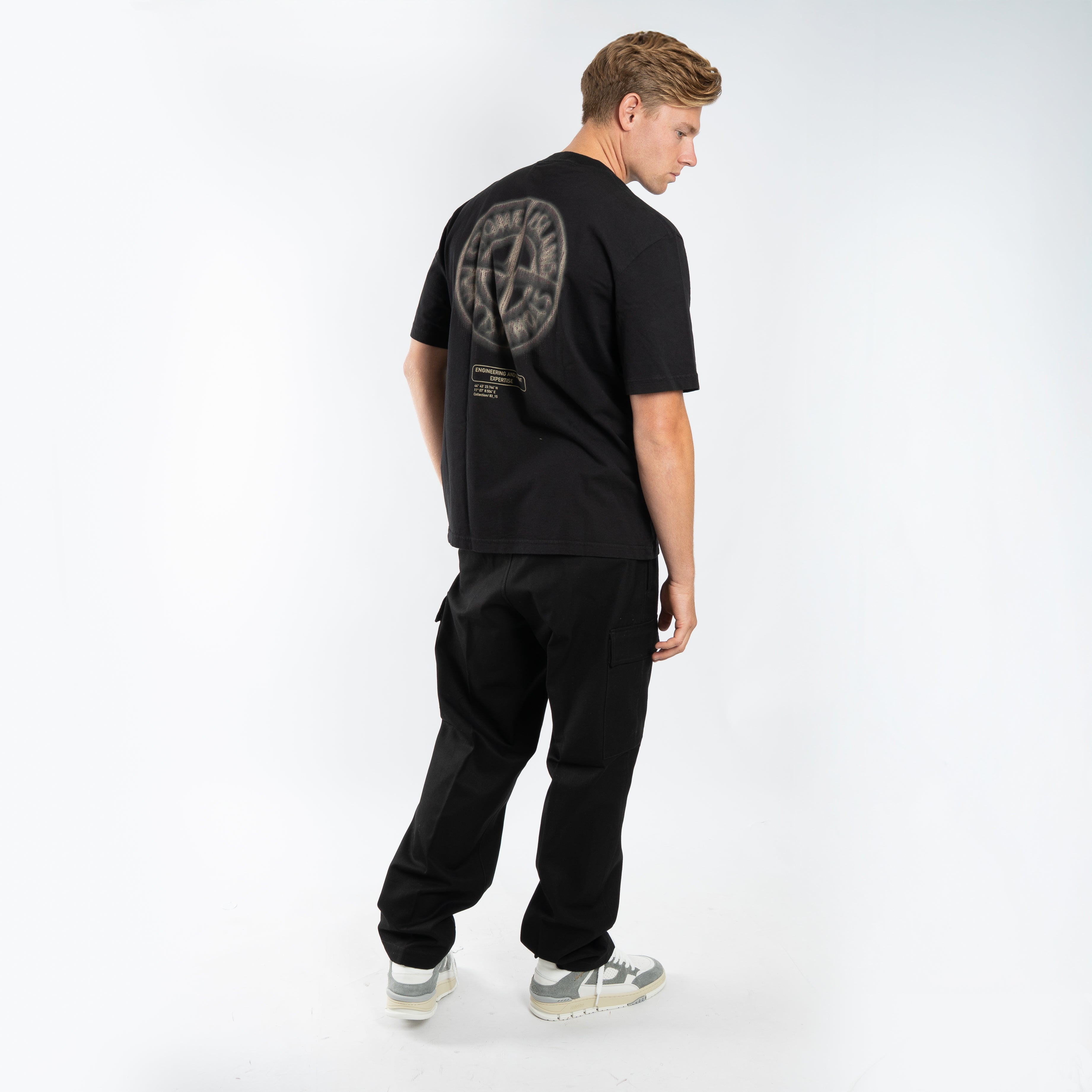 Stone Island Cargobroek Zwart | Panama Cotton Loose-Fit