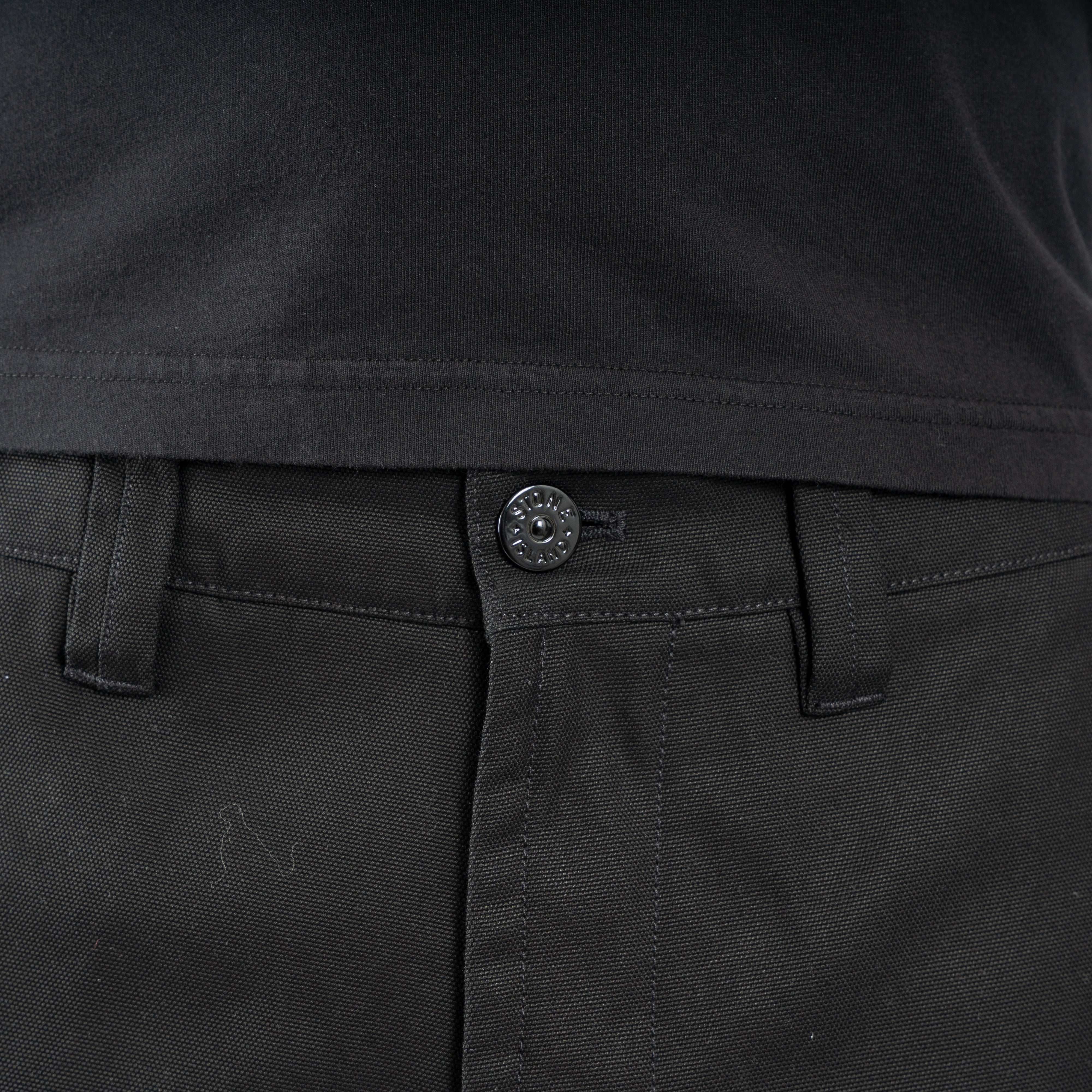 Stone Island Cargobroek Zwart | Panama Cotton Loose-Fit
