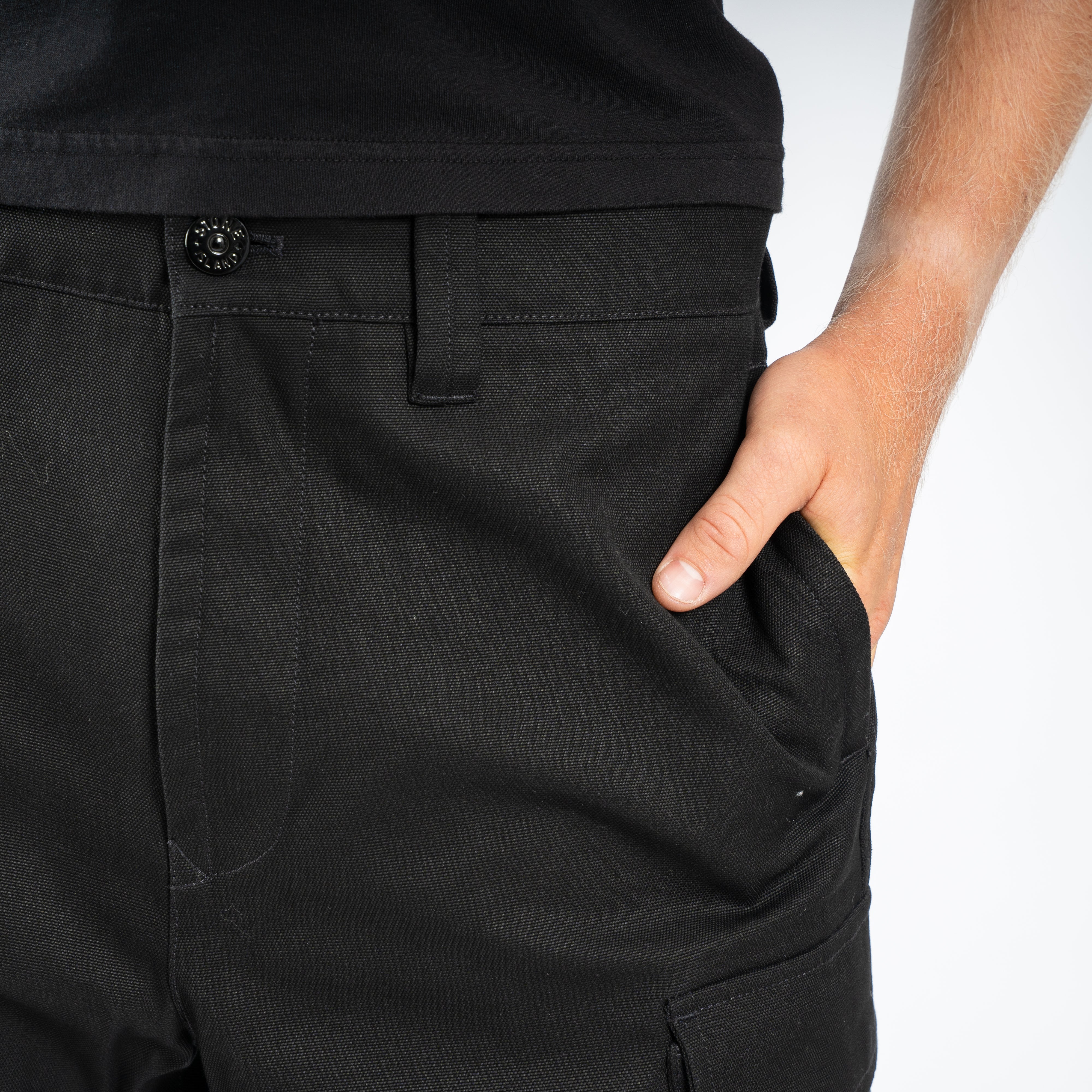 Stone Island Cargobroek Zwart | Panama Cotton Loose-Fit