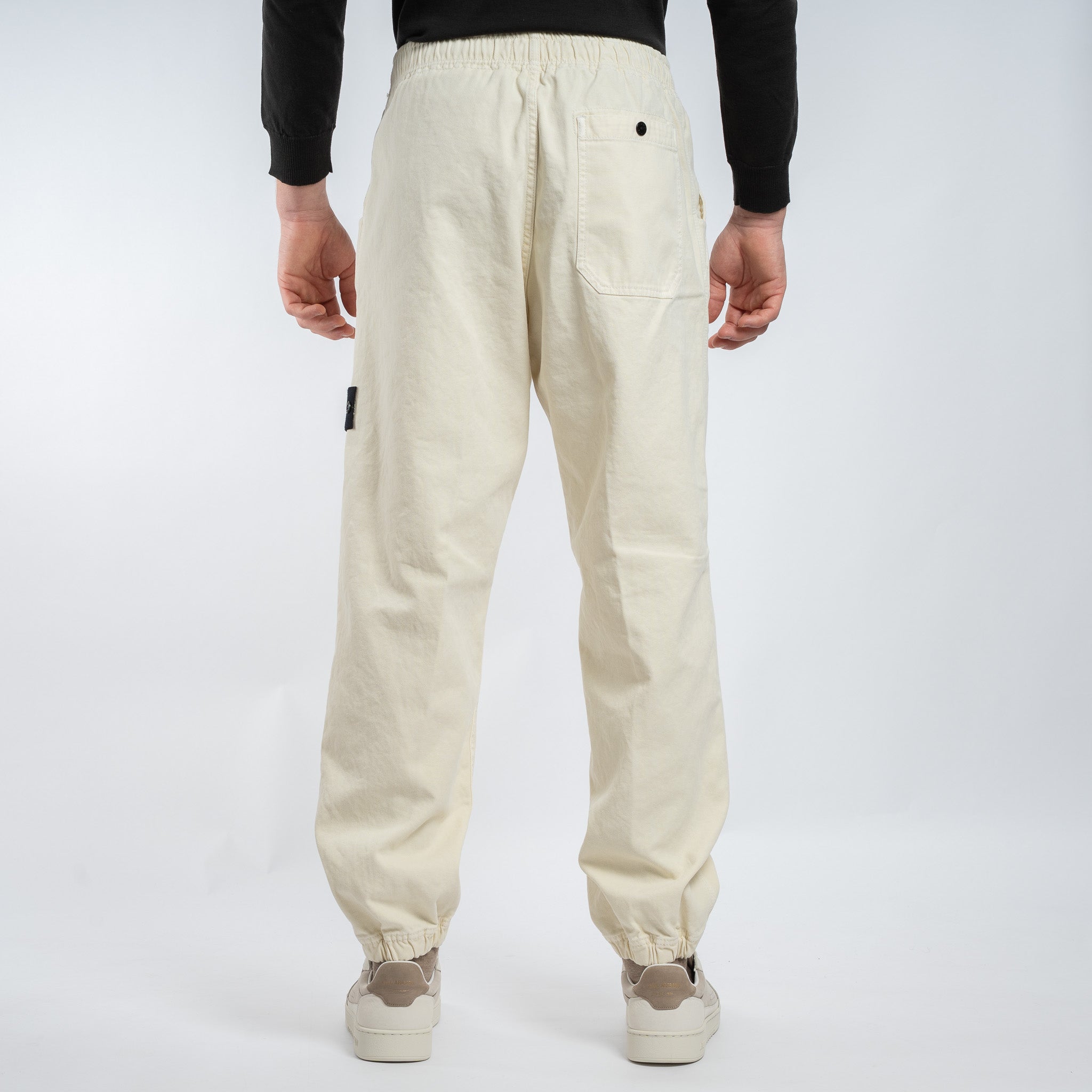 Stone Island Loose Fit Pantalon Crème | Panama Cotton