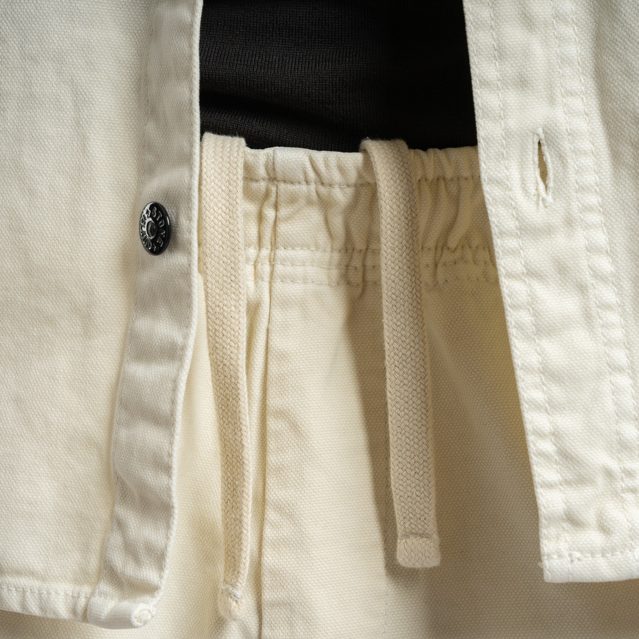 Stone Island Loose Fit Pantalon Crème | Panama Cotton