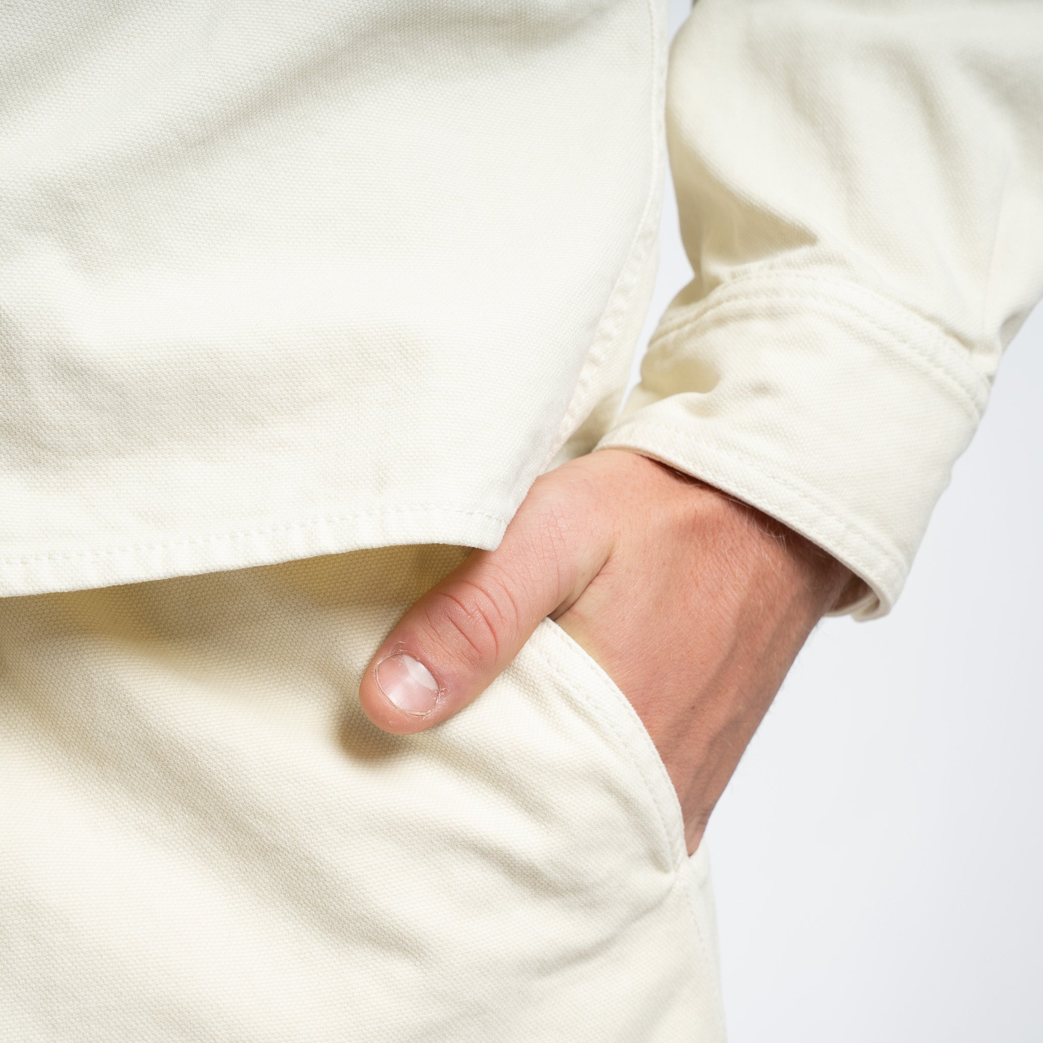 Stone Island Loose Fit Pantalon Crème | Panama Cotton