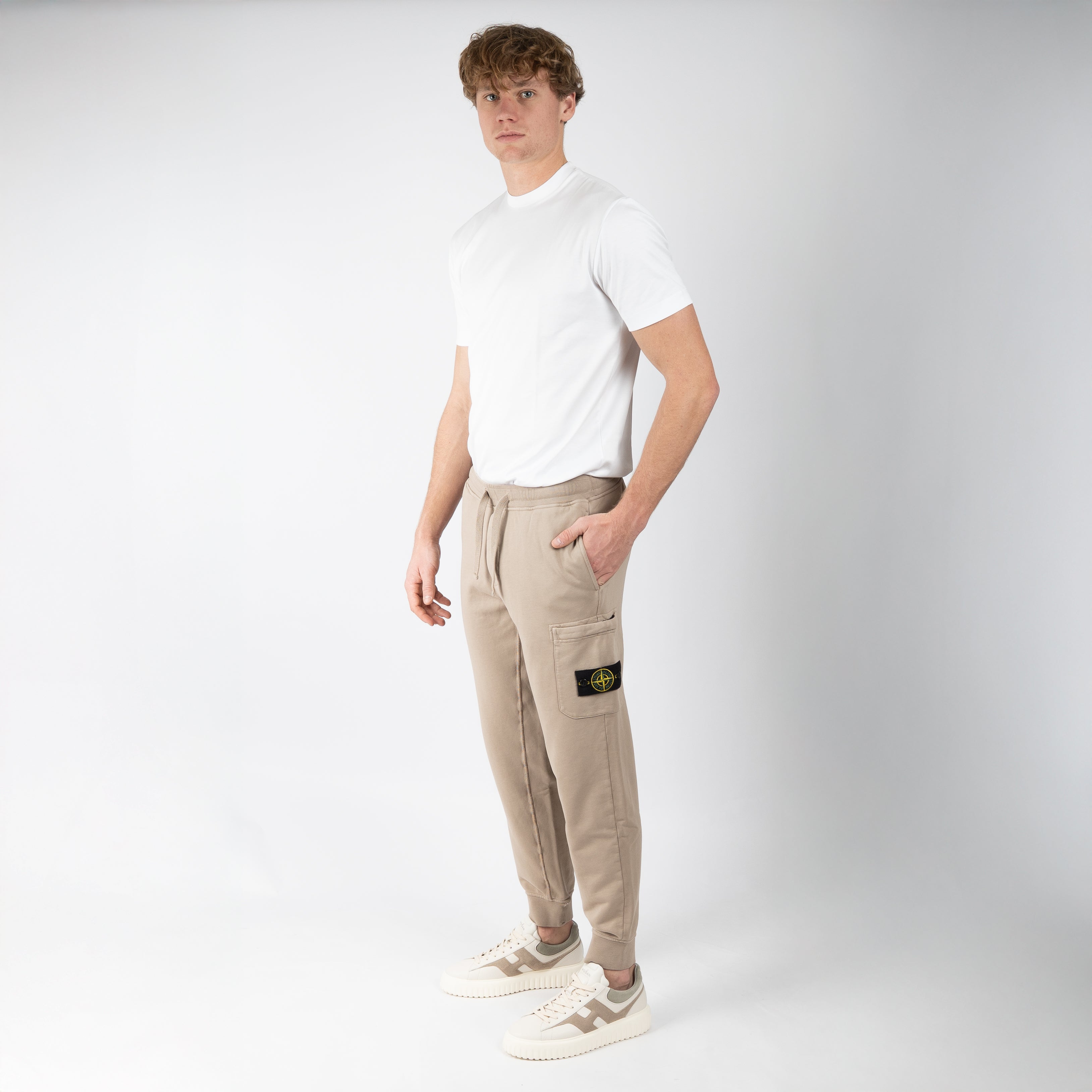 Stone Island Joggingbroek Zand | Cotton Fleece