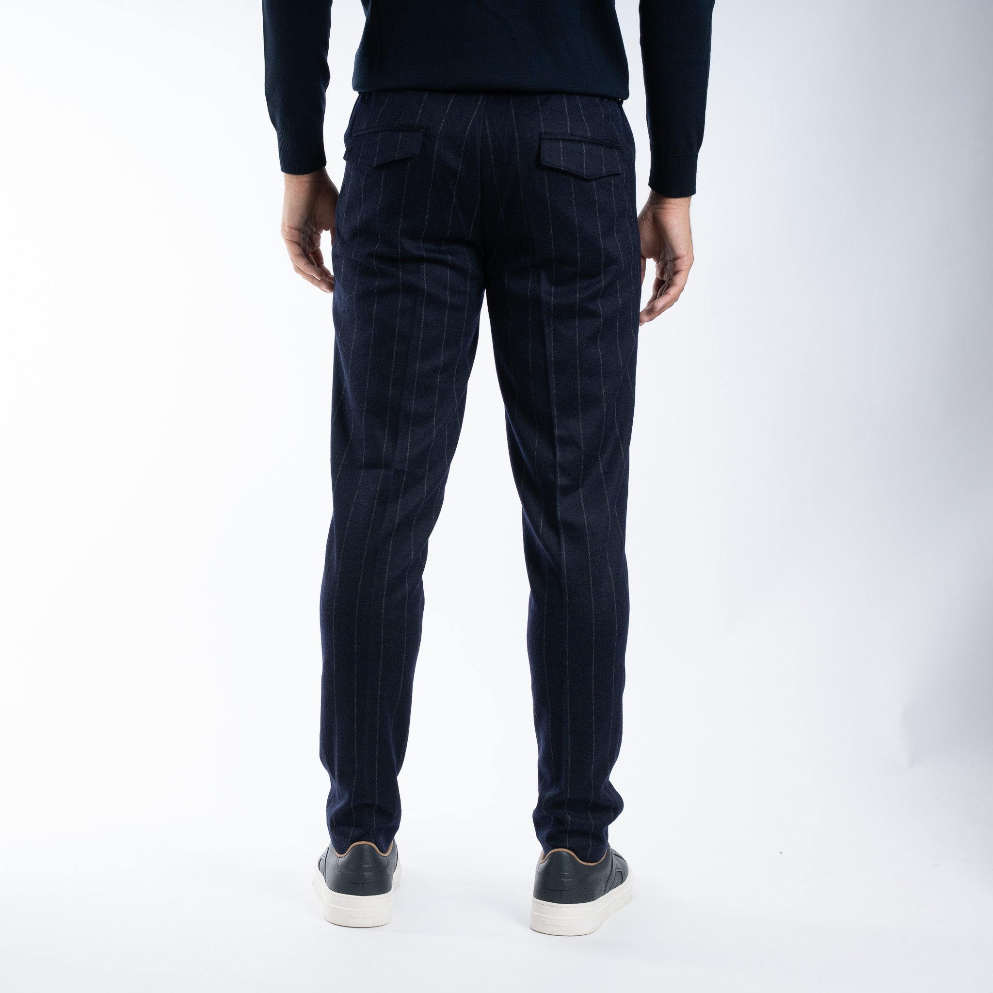 SEVEN DIALS Pantalon Donkerblauw Krijtstreep | Murdo