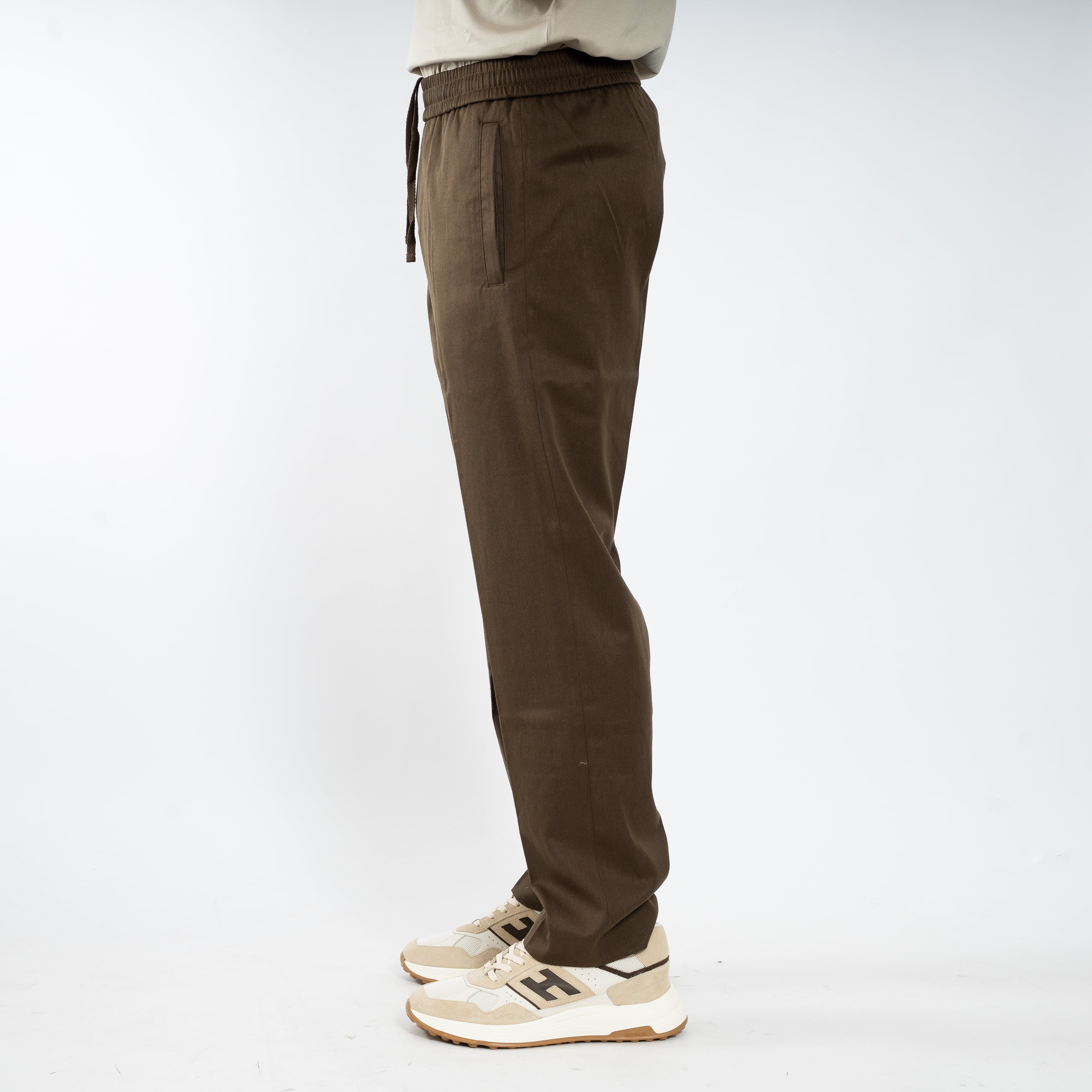Olaf Pantalon Bruin | Slim Elasticated Pants