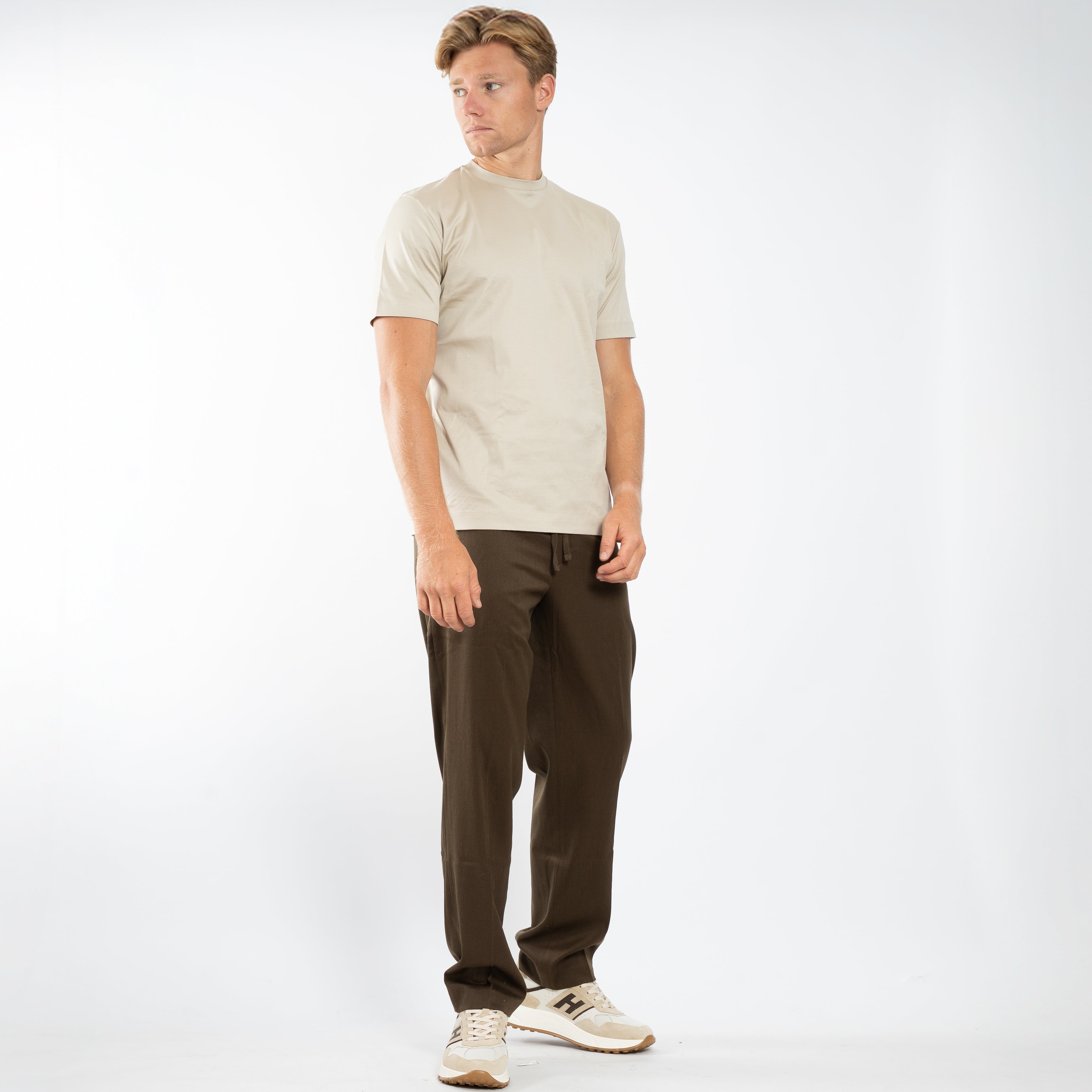 Olaf Pantalon Bruin | Slim Elasticated Pants