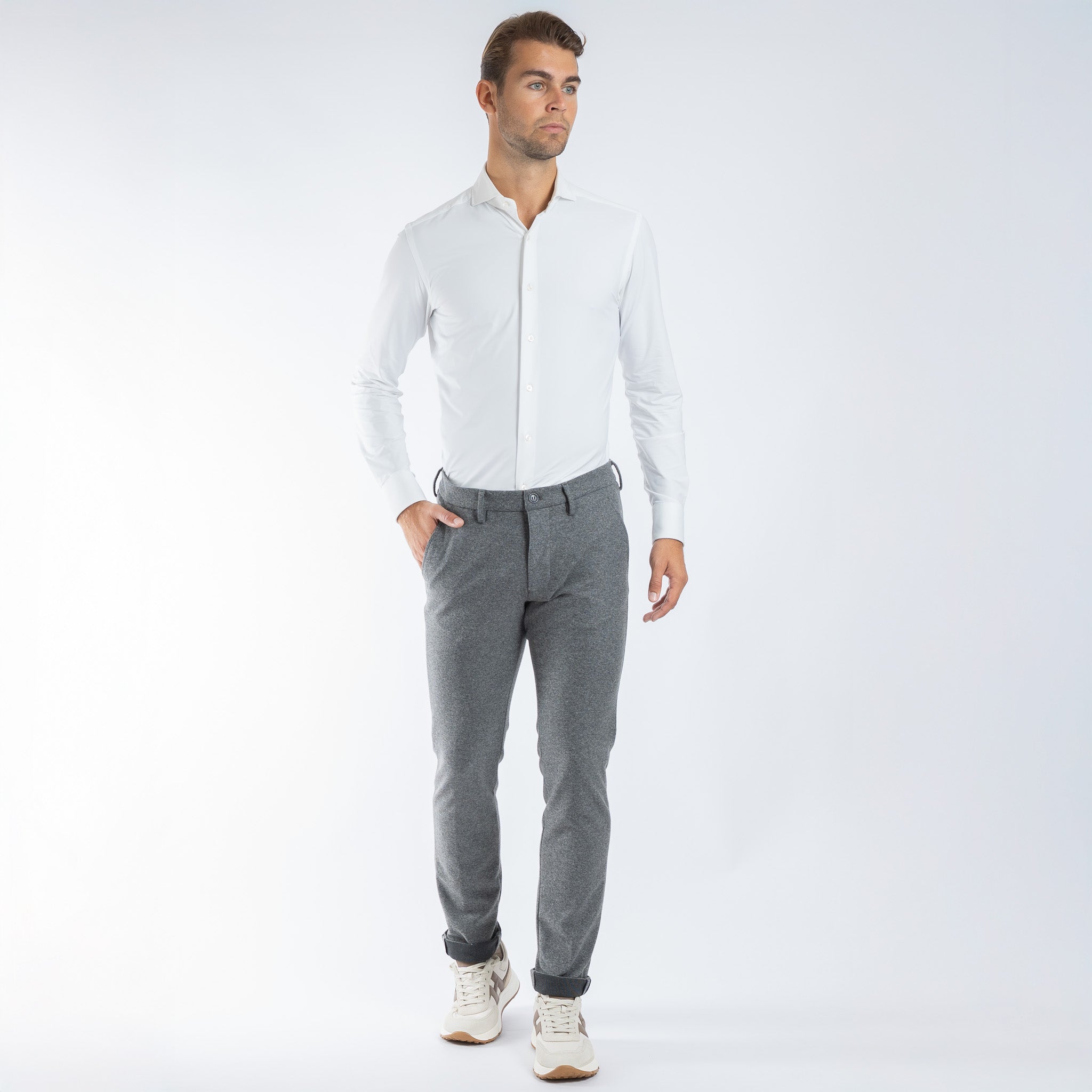 Mason's Chino Flannel Grijs | Torino