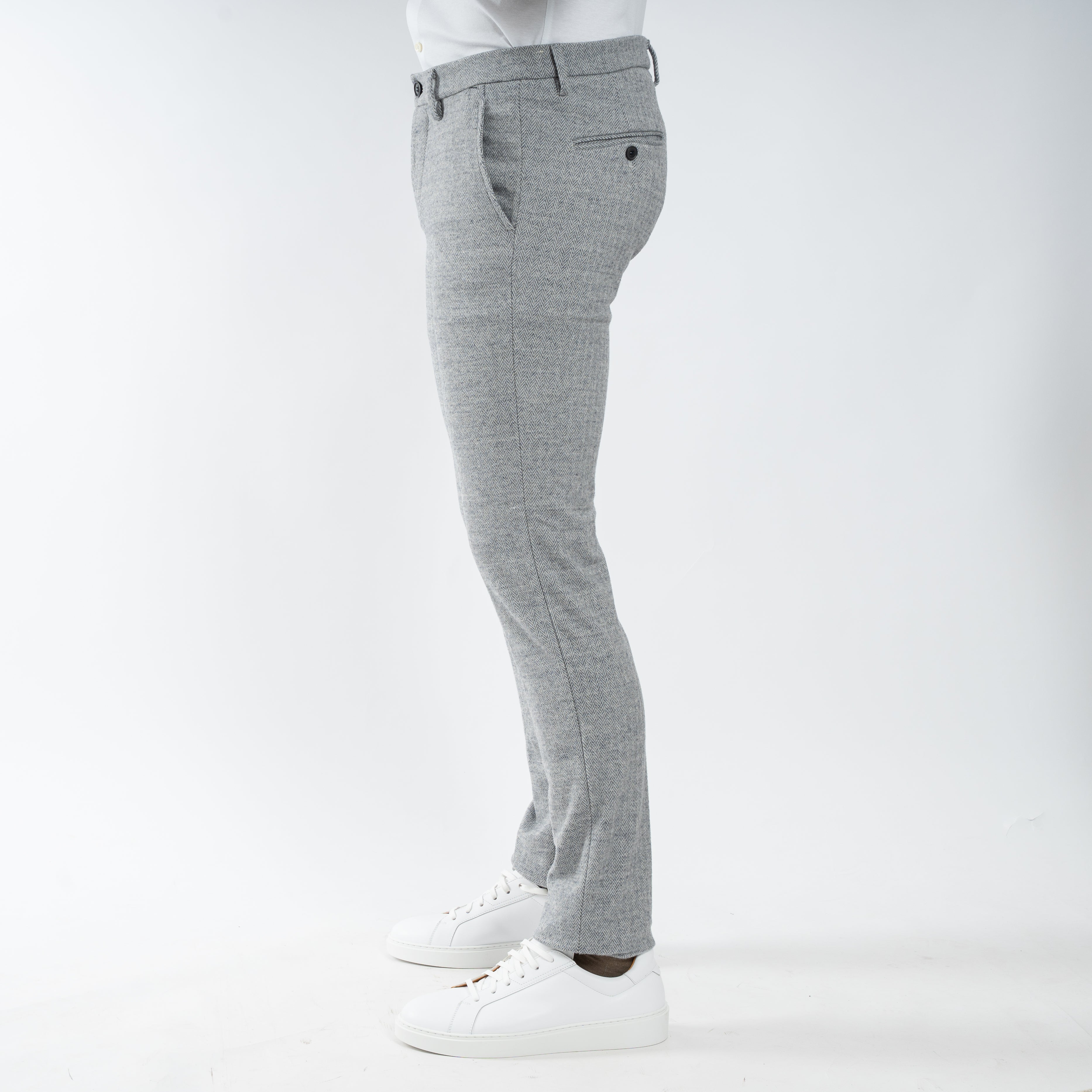 Mason's Chino Lichtgrijs Visgraat | Torino Jog