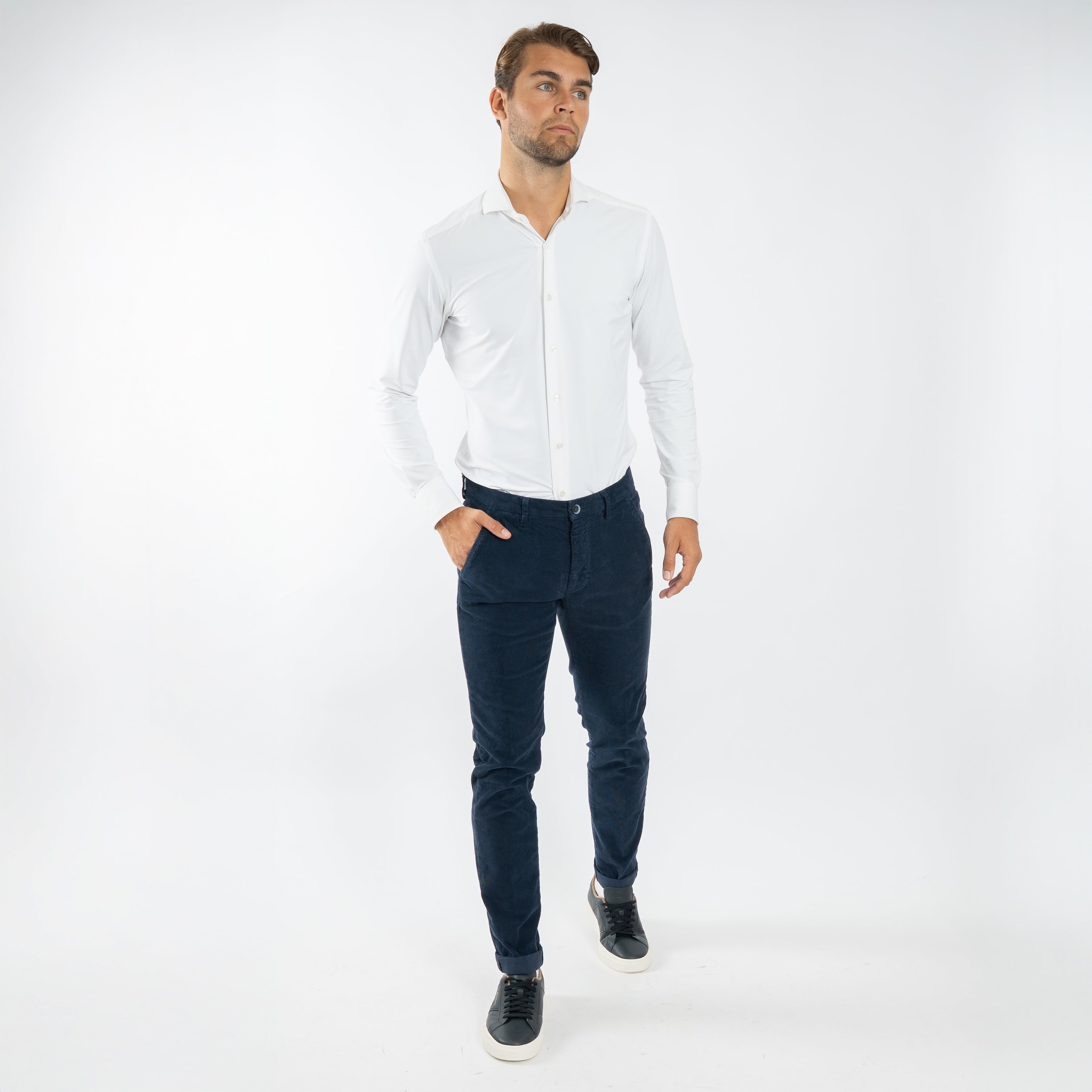 Mason's Chino Corduroy Donkerblauw | Torino
