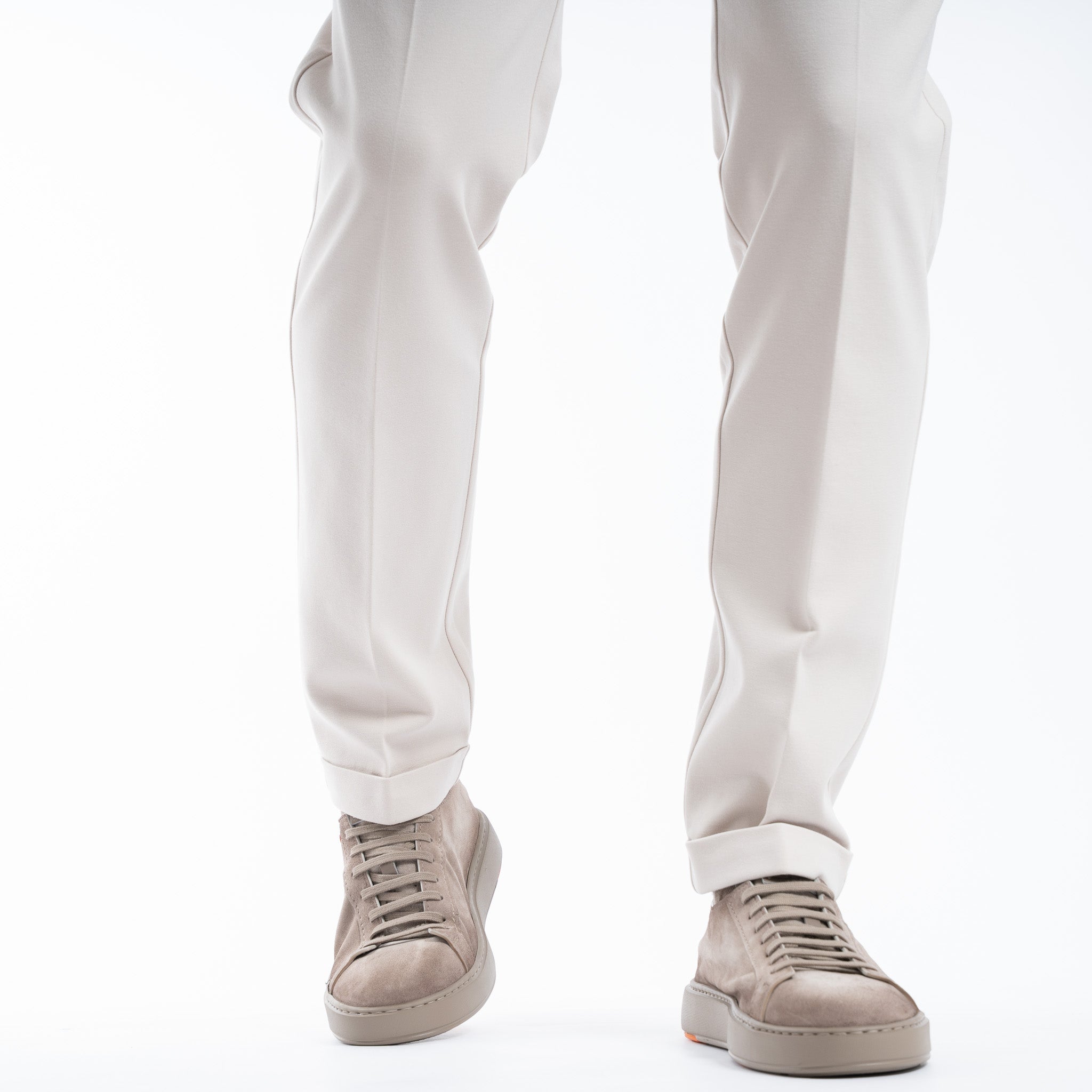 Berwich Chino met Bandplooi Creme | Retro
