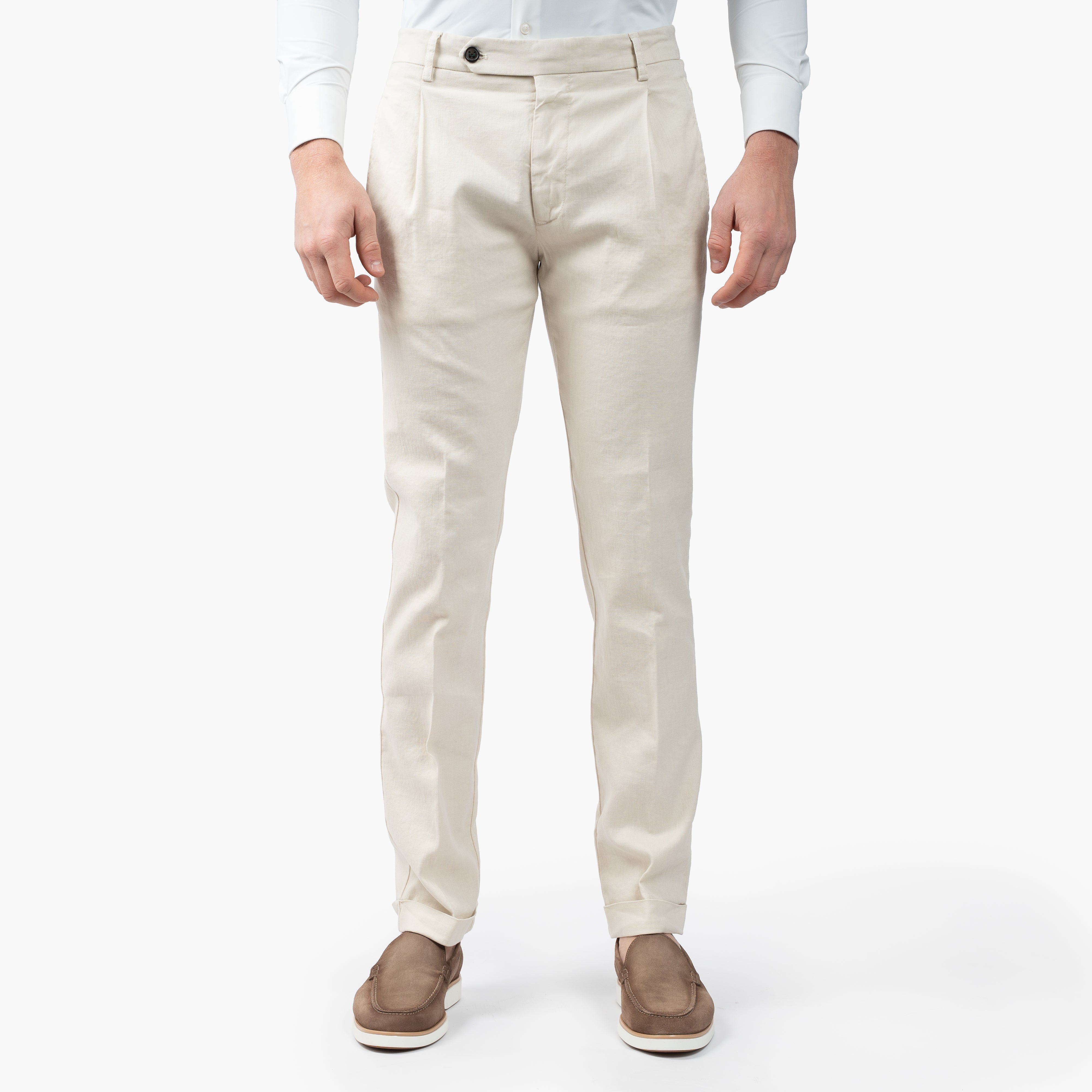 Berwich Pantalon Crème | Retrolong-GD