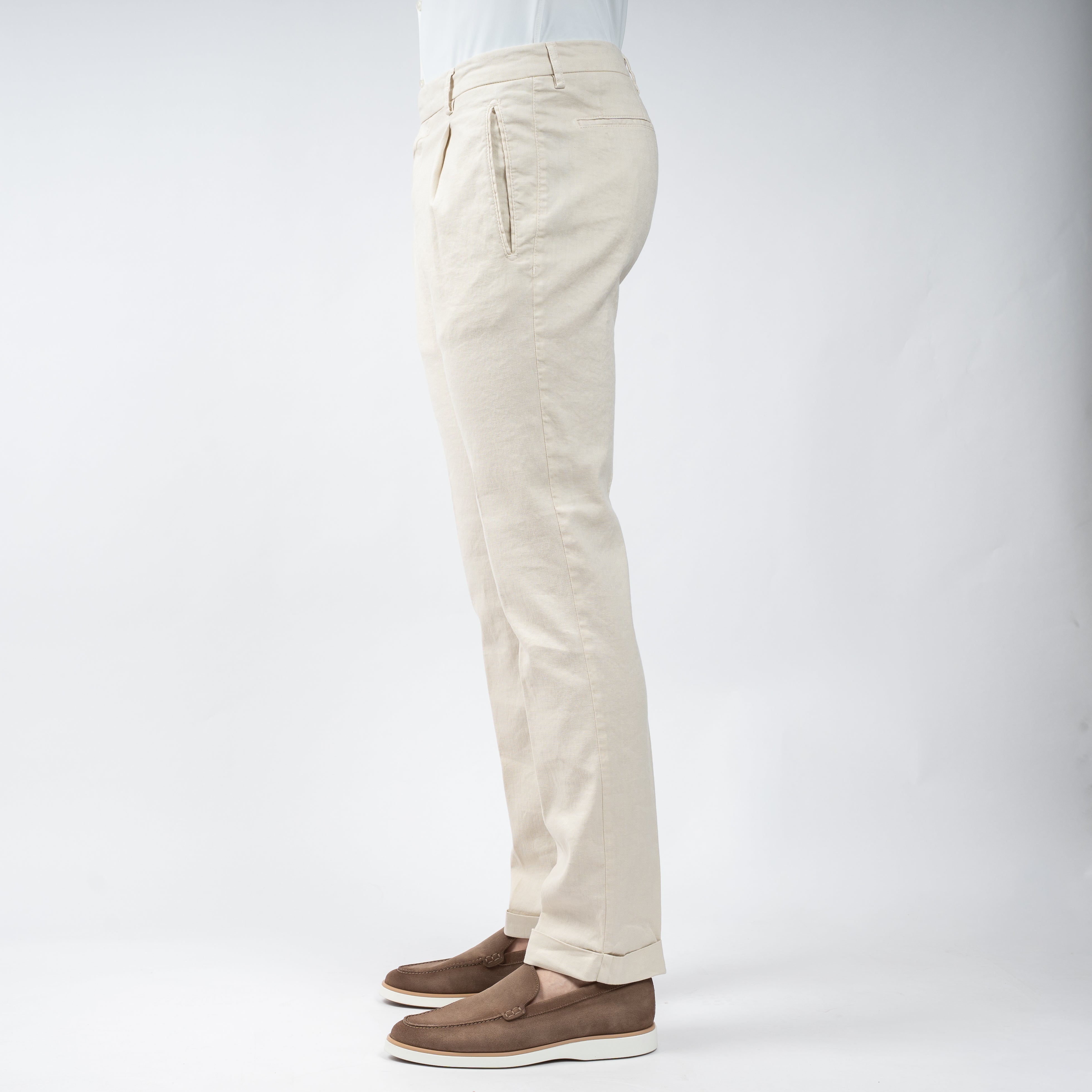 Berwich Pantalon Crème | Retrolong-GD