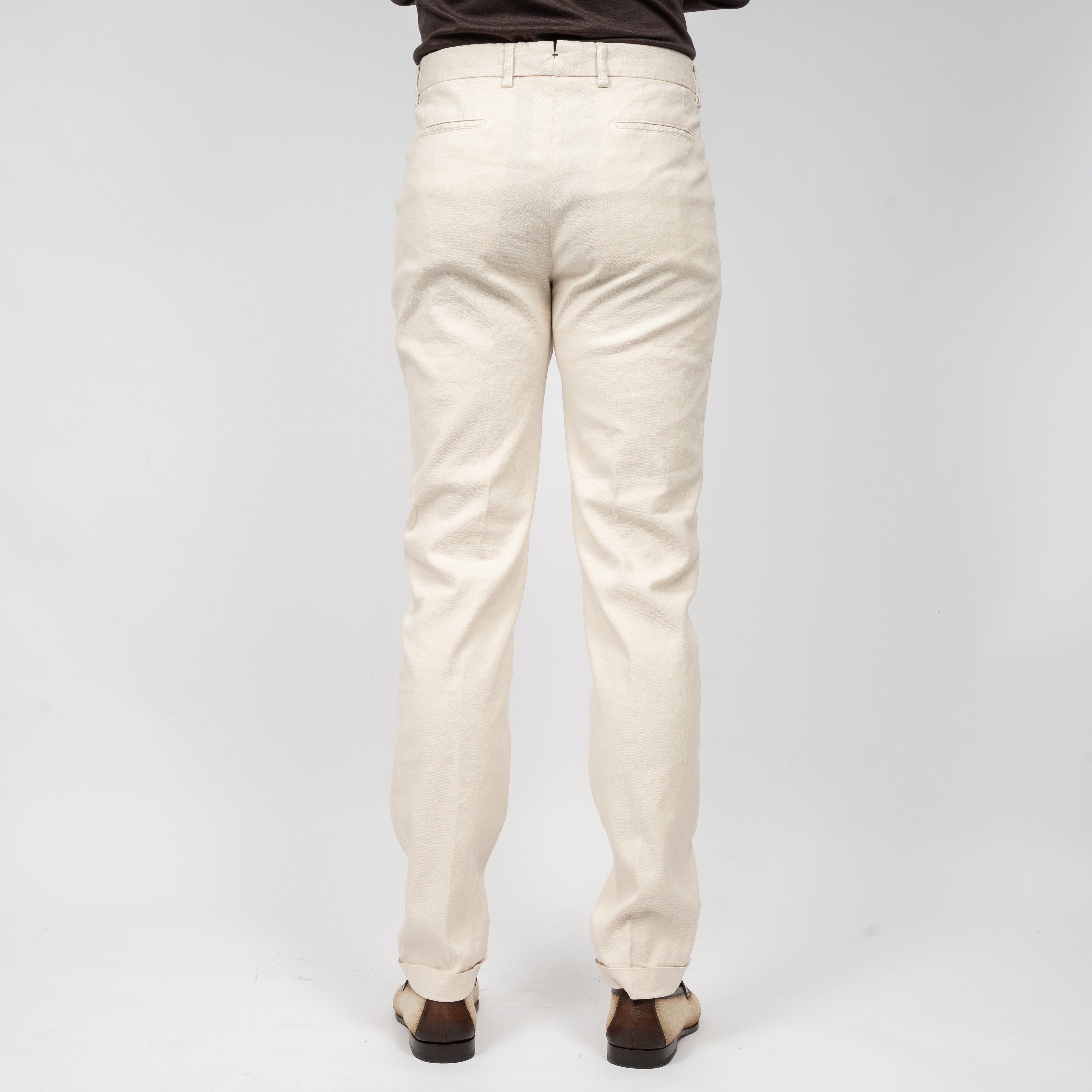 Berwich Chino met Bandplooi Ecru | Retrolong-GD