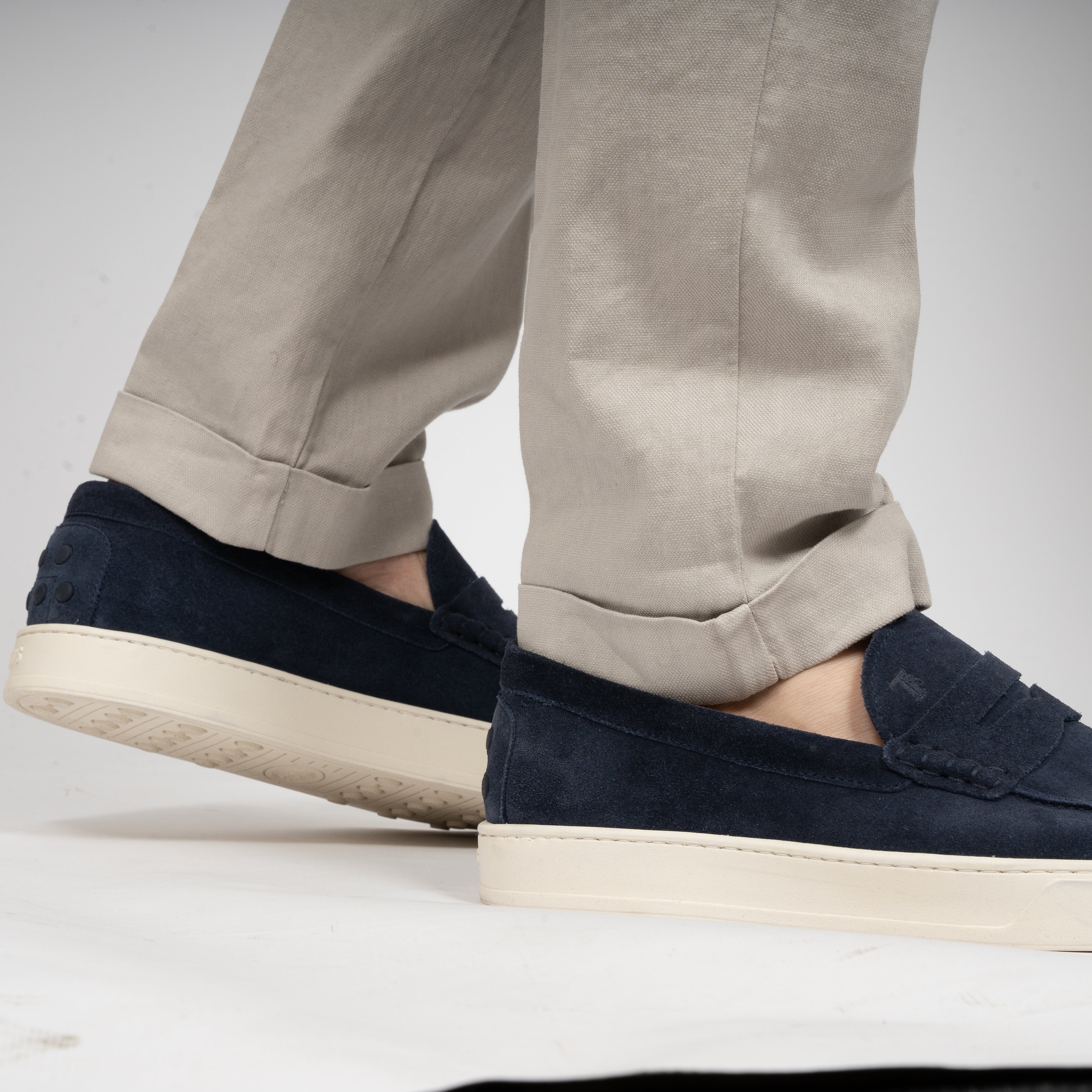Berwich Chino met bandplooi Lichtgrijs | Retrolong